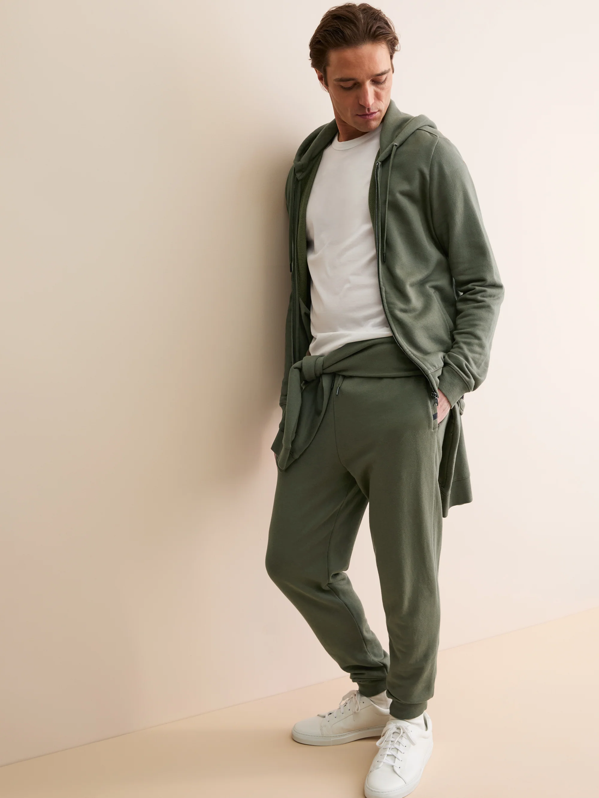 Men's Sweatpants Quinn Cotton Modal Khaki - Image 8