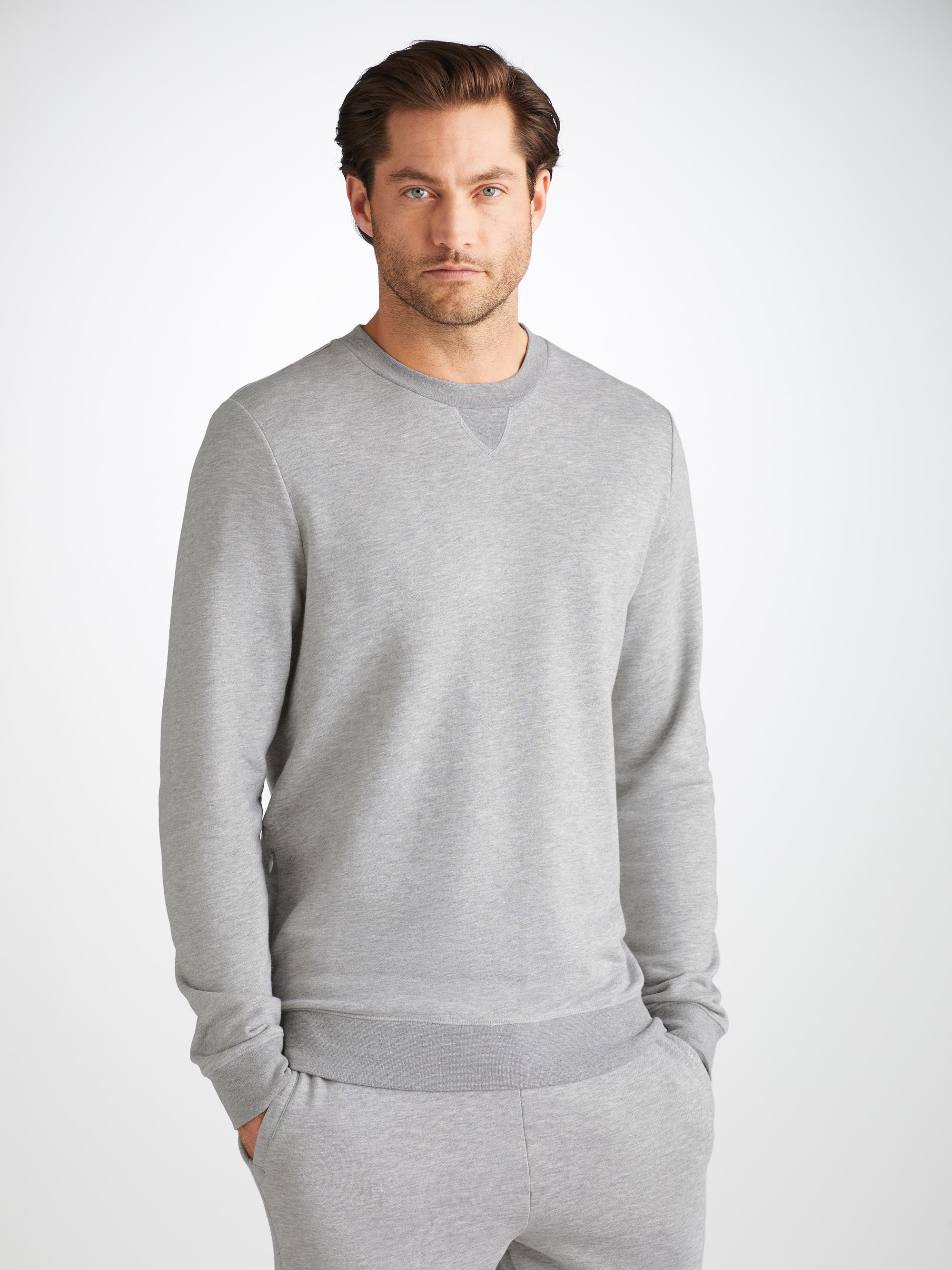 Men's Sweatshirt and Sweatpants Quinn Cotton Modal Silver - Image 4