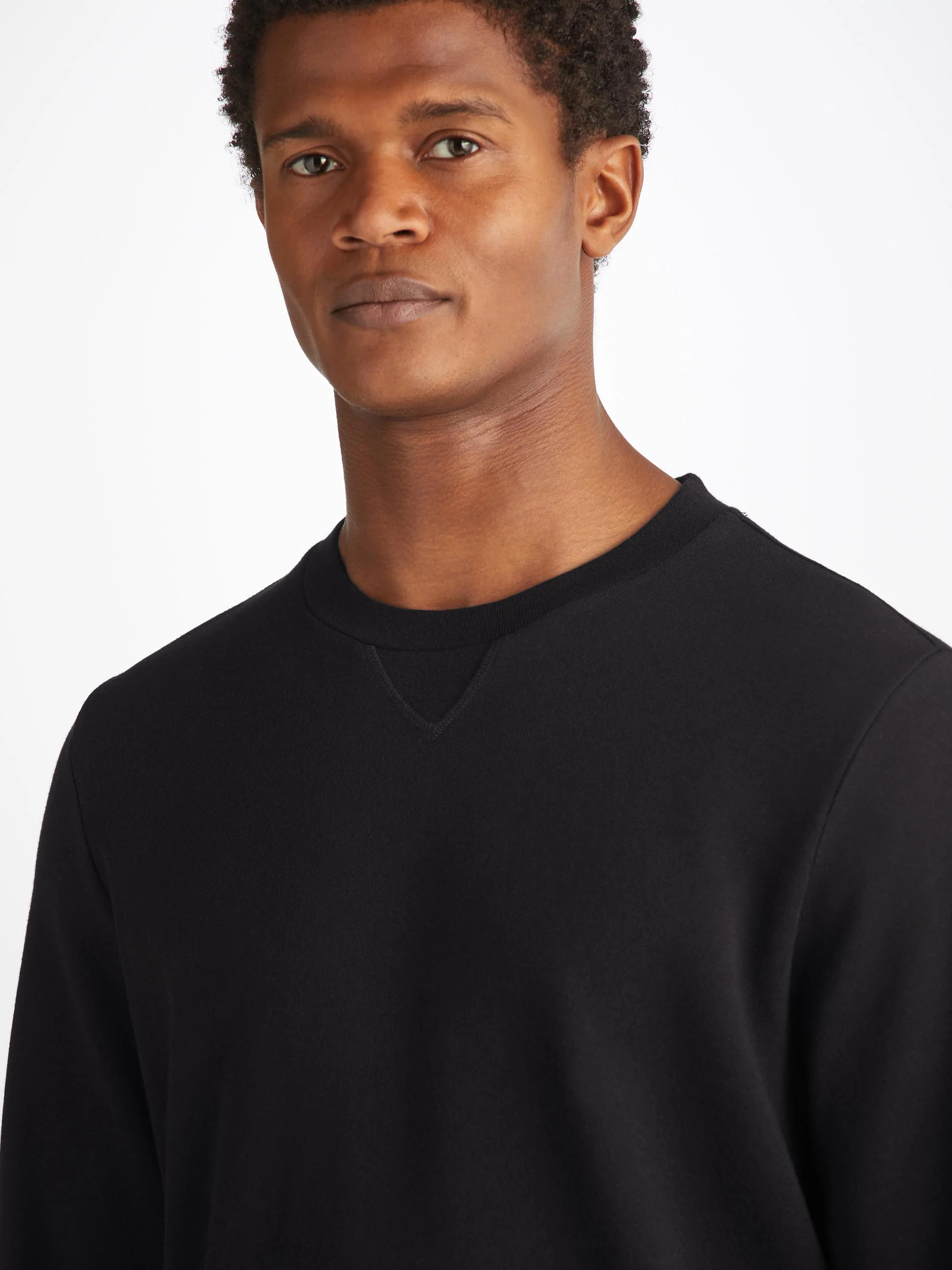 Men's Sweatshirt Quinn Cotton Modal Black - Image 4