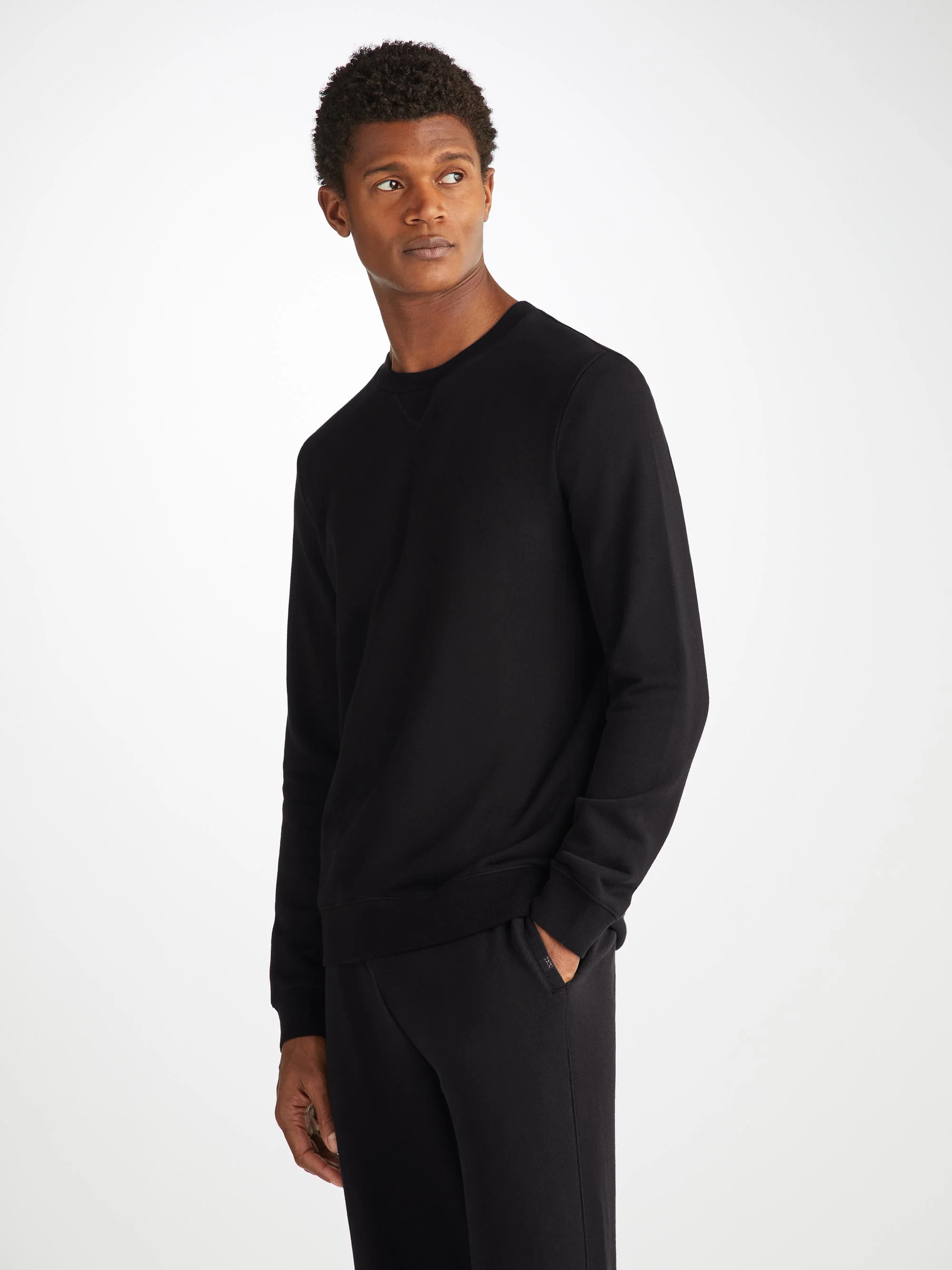 Men's Sweatshirt Quinn Cotton Modal Black - Image 7