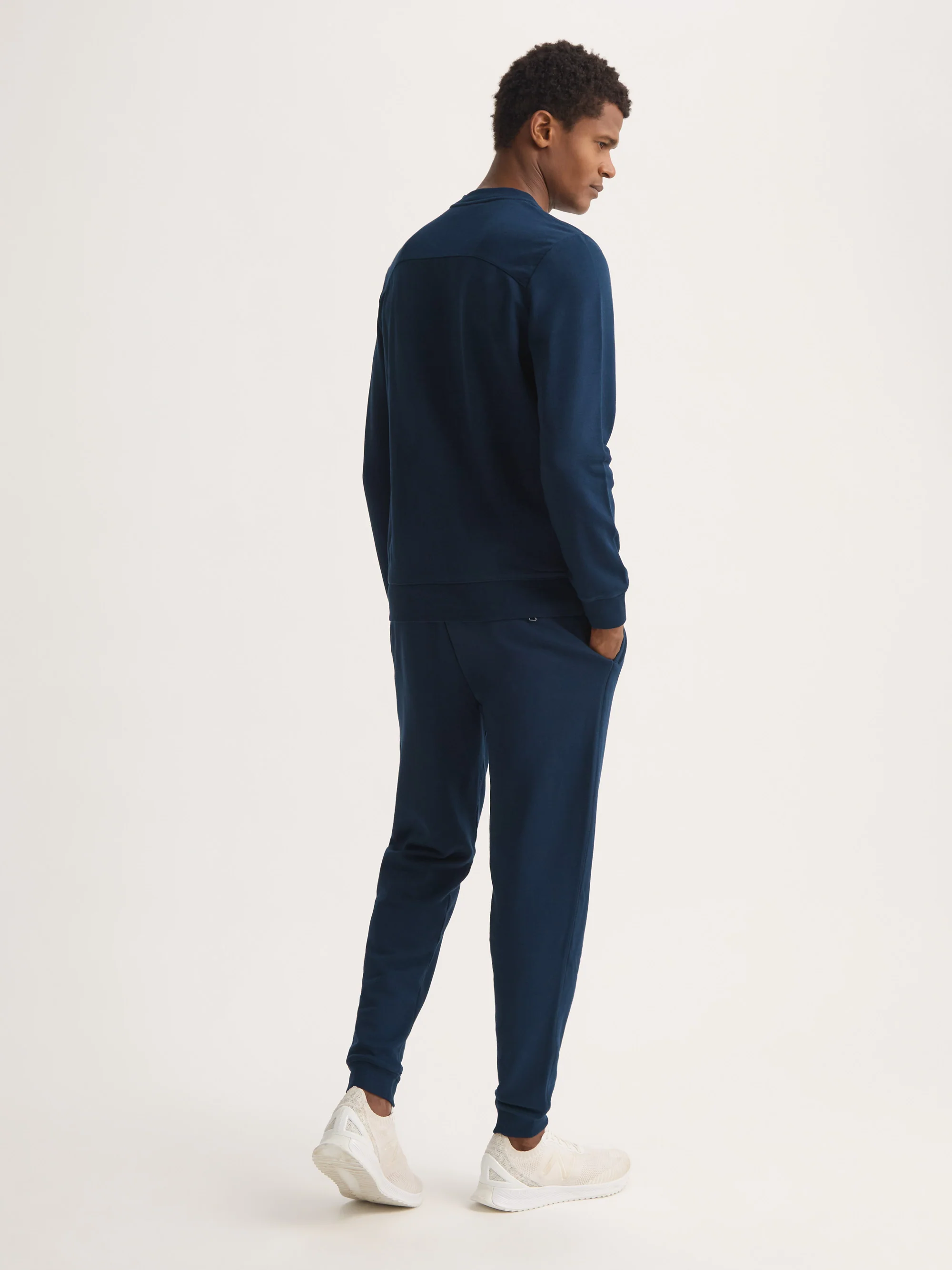 Men's Sweatshirt Quinn Cotton Modal Navy - Image 3