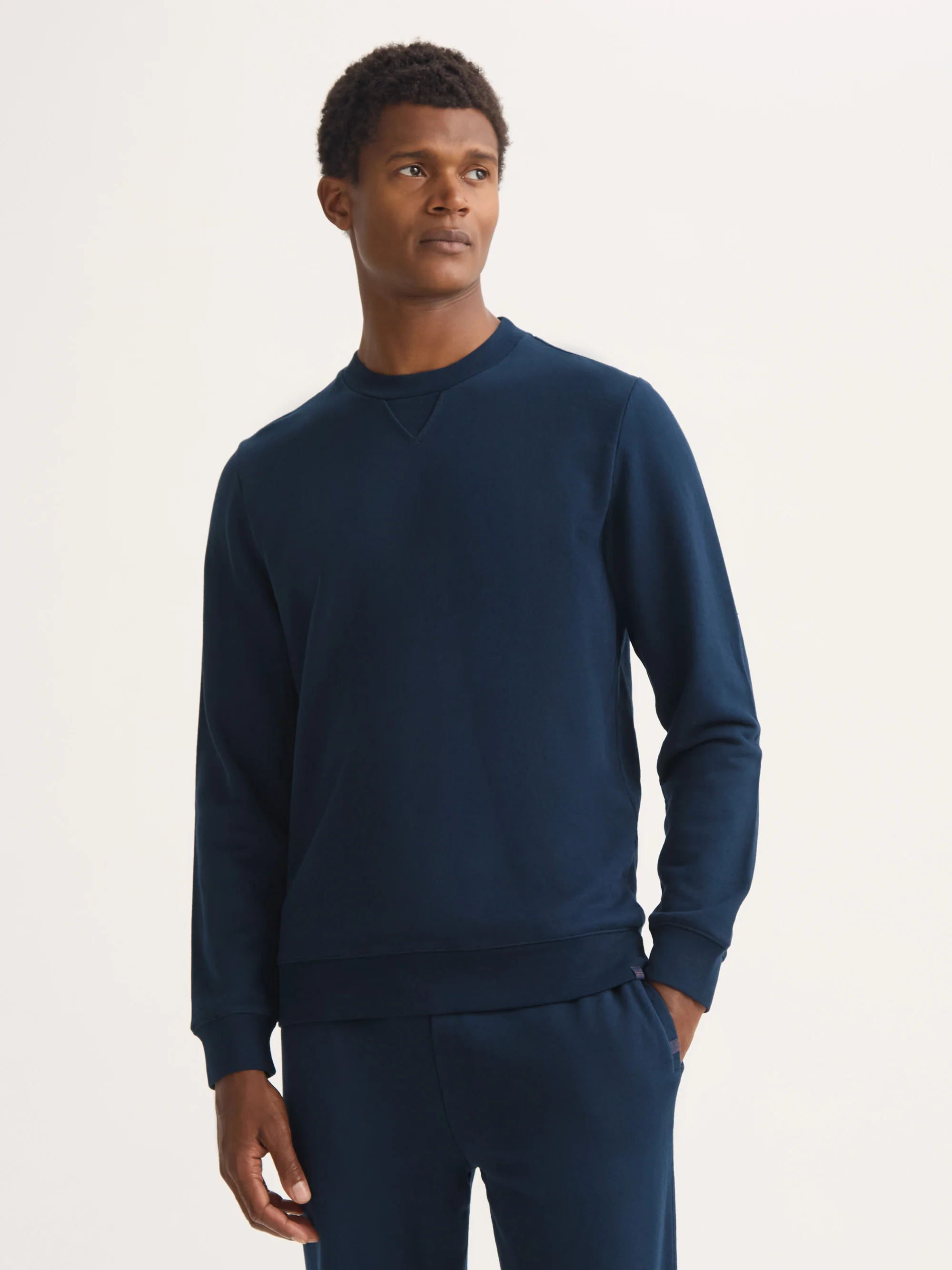 Men's Sweatshirt Quinn Cotton Modal Navy - Image 7