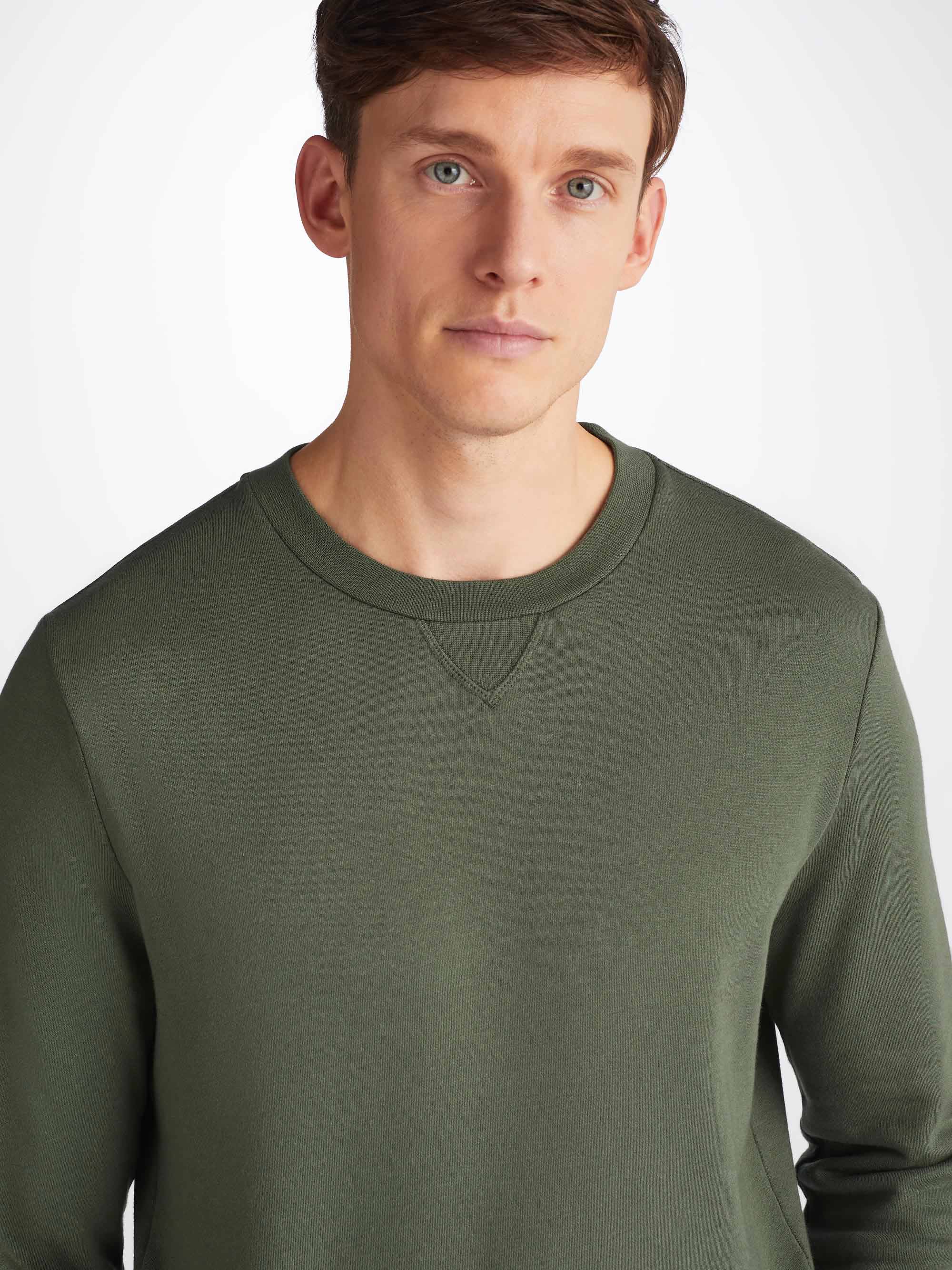 Men's Sweatshirt Quinn Cotton Modal Soft Green - Image 5