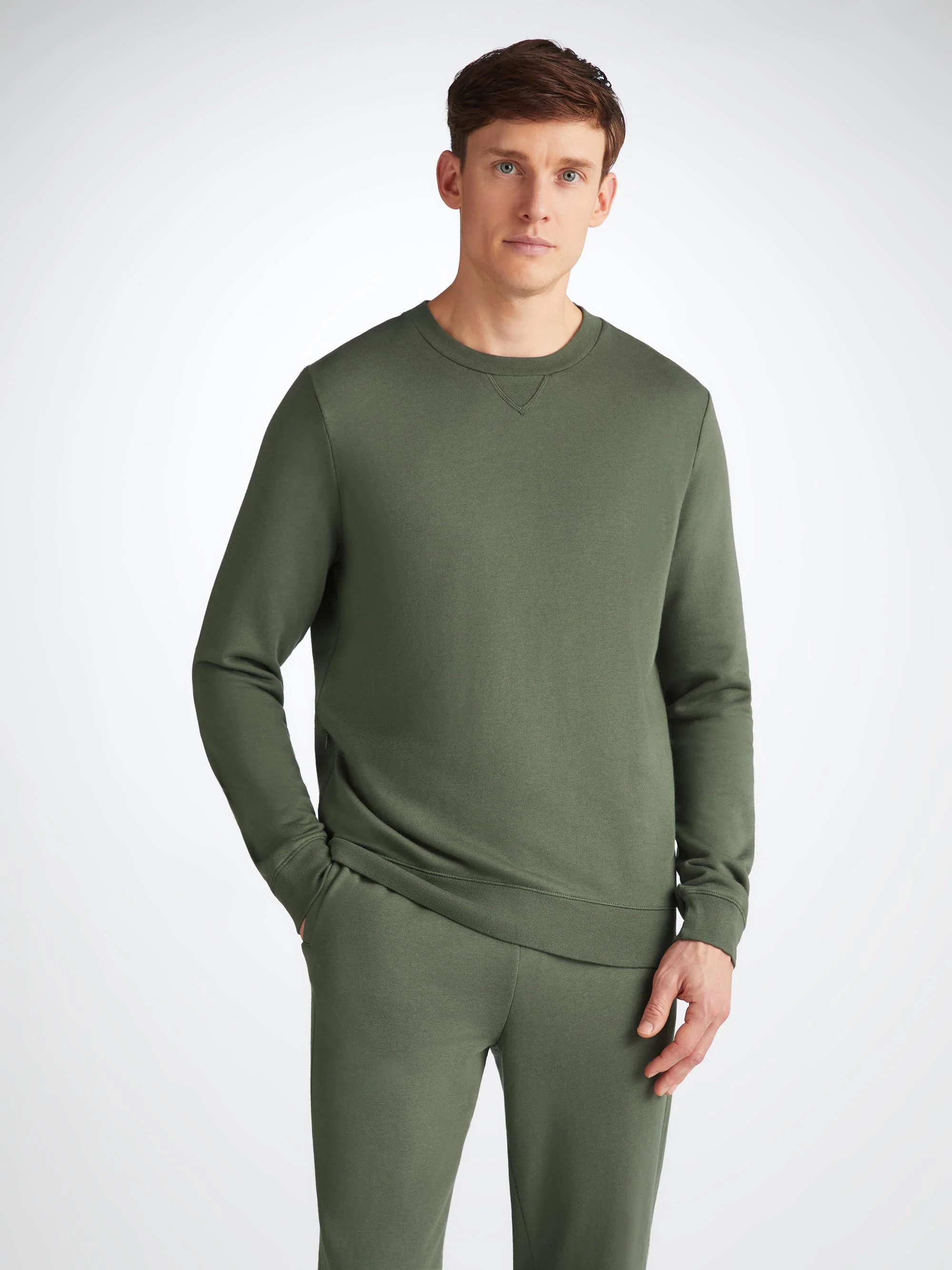 Men's Sweatshirt Quinn Cotton Modal Soft Green - Image 7