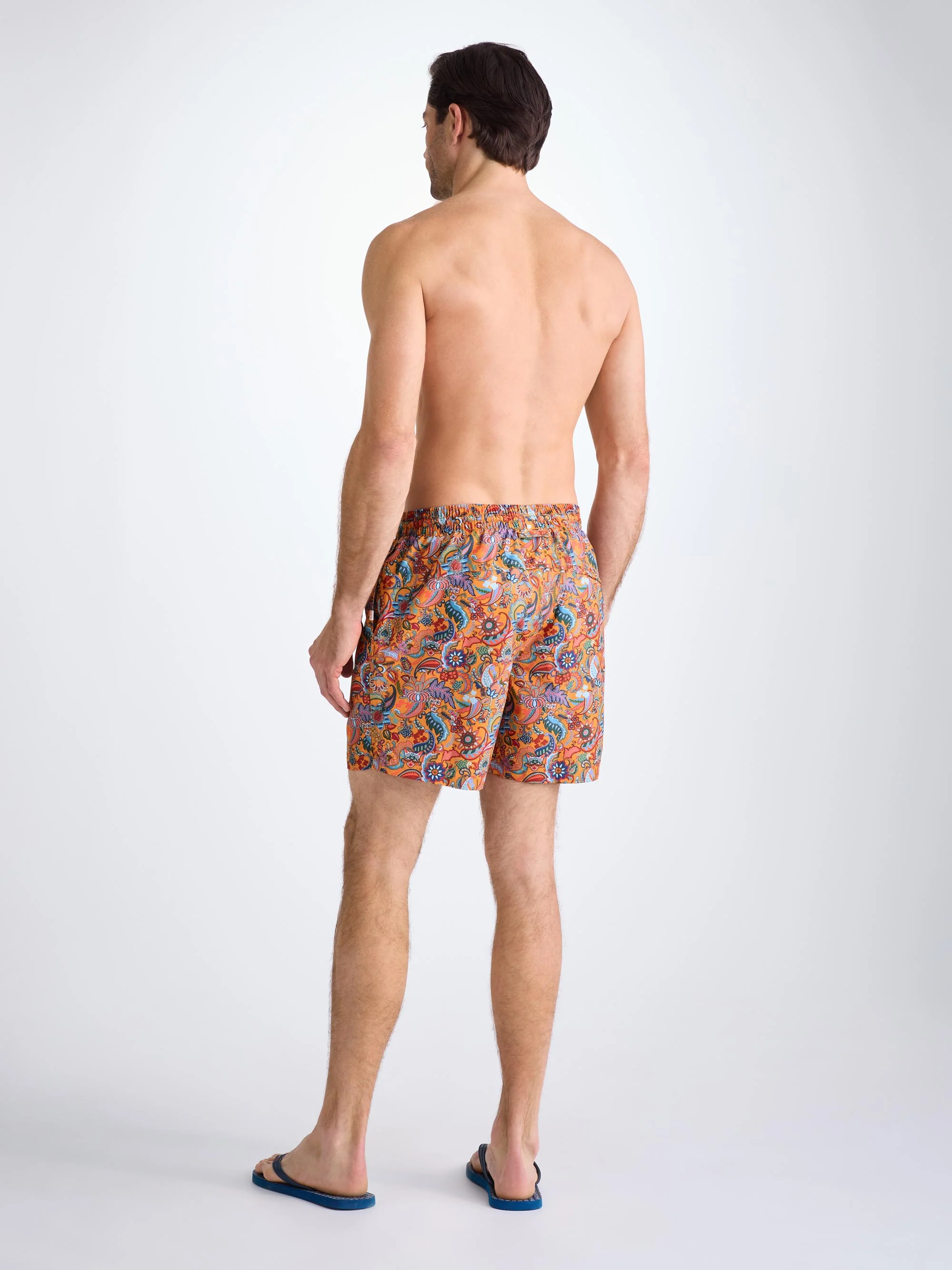 Men's Swim Shorts Apricot Jungle Paisley Print - Image 4