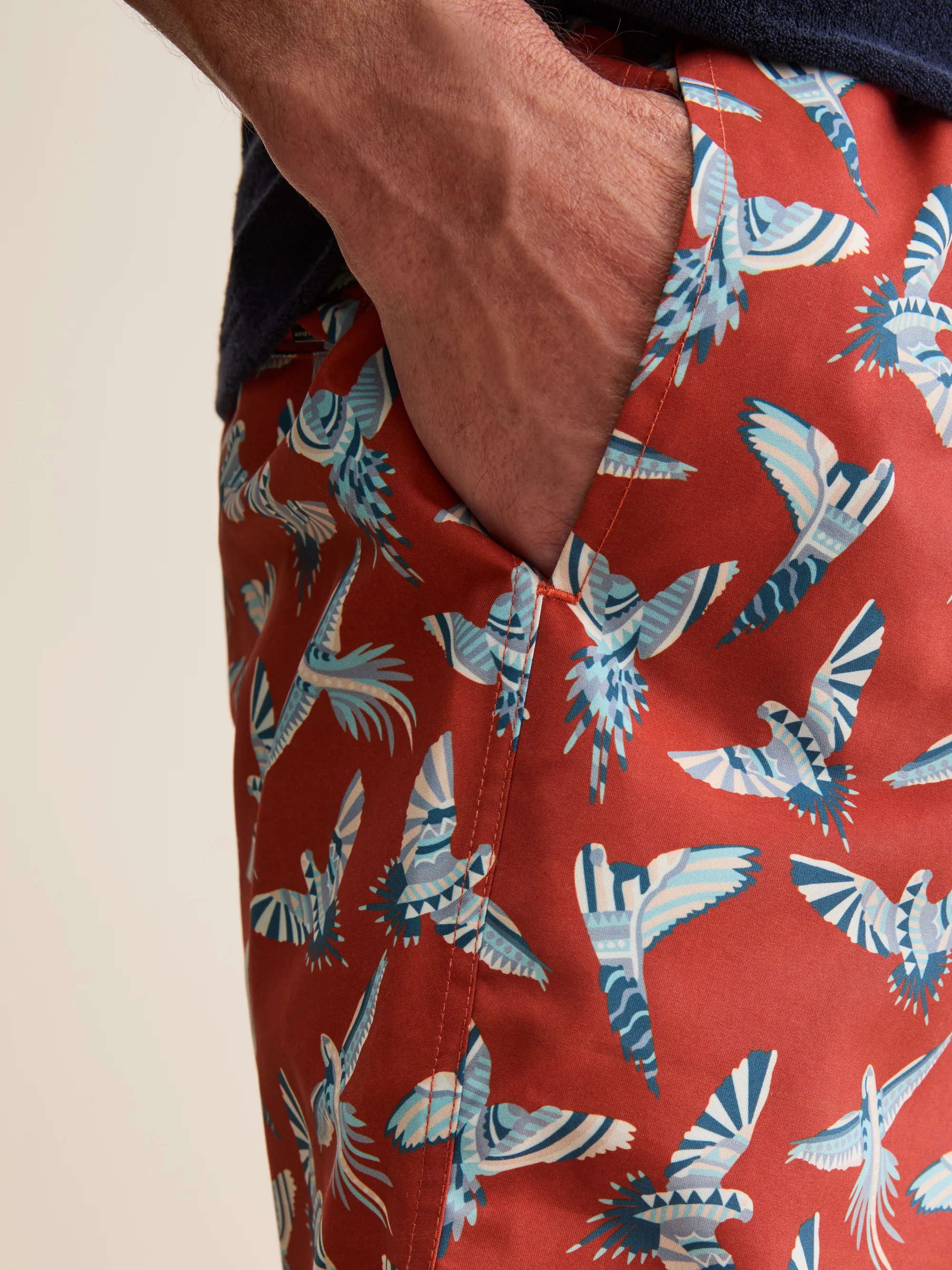 Men's Swim Shorts Parakeets of London Burnt Orange - Image 6