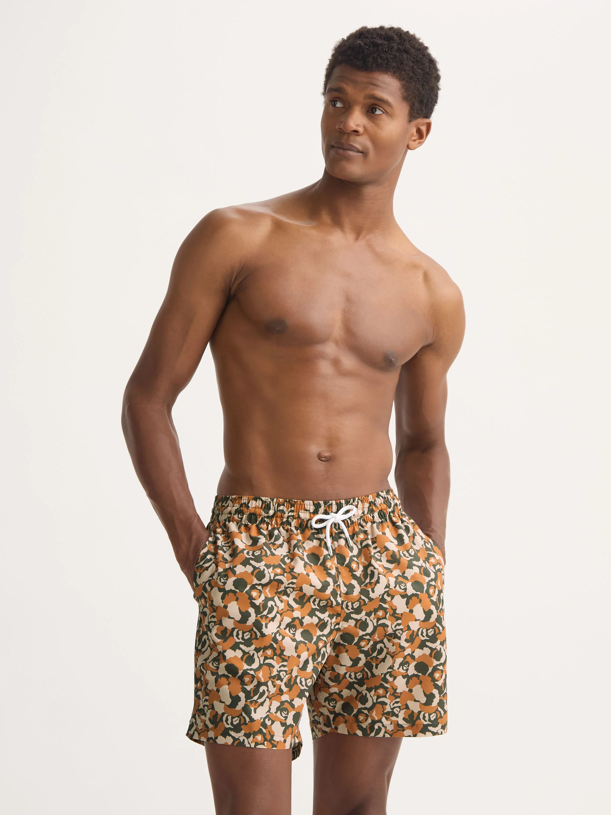 Men's Swim Trunks Maui Green & Brick Multicolour Camo Rose - Image 4