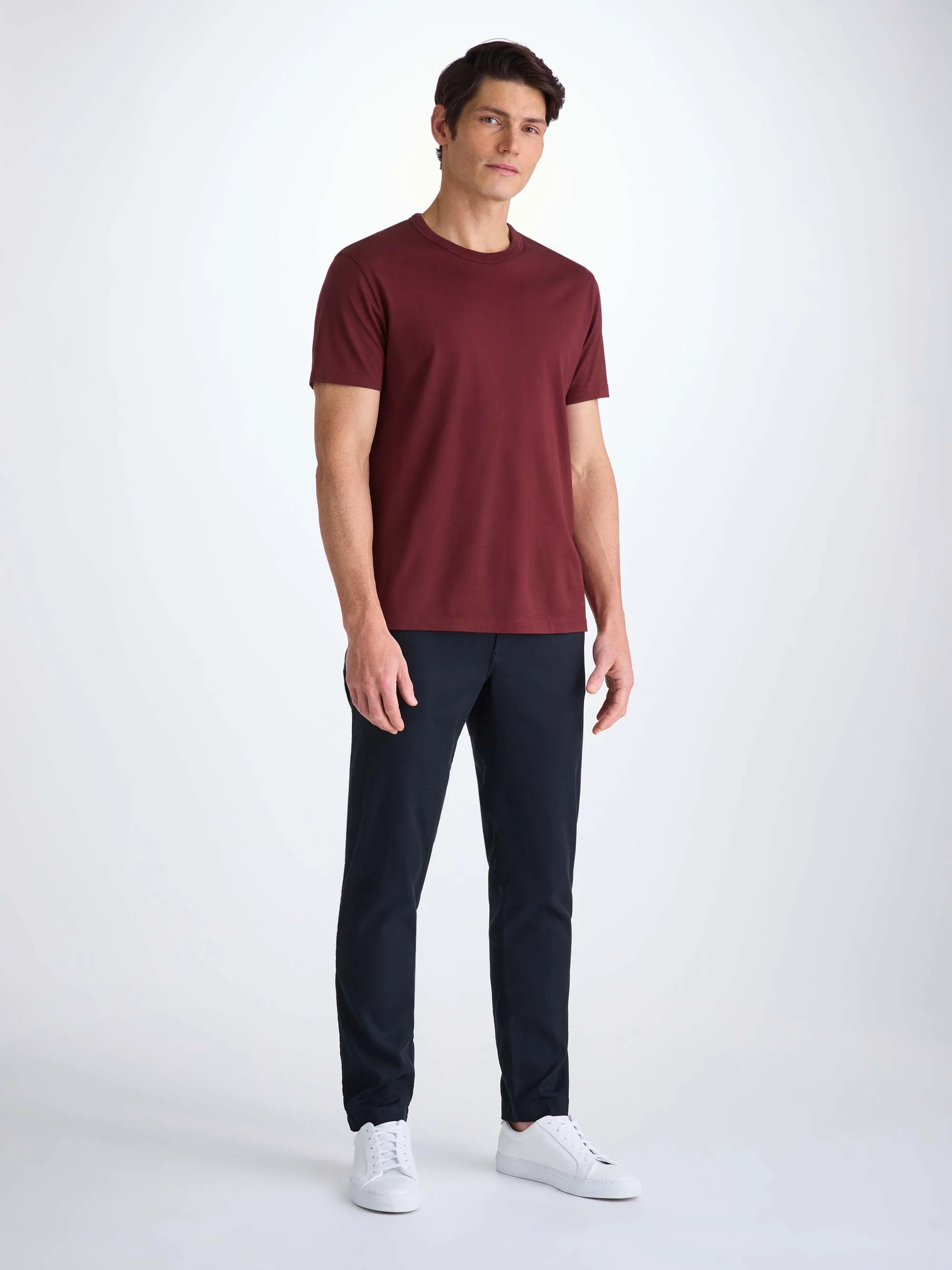 Men's T-Shirt Barny Pima Cotton Burgundy - Image 3