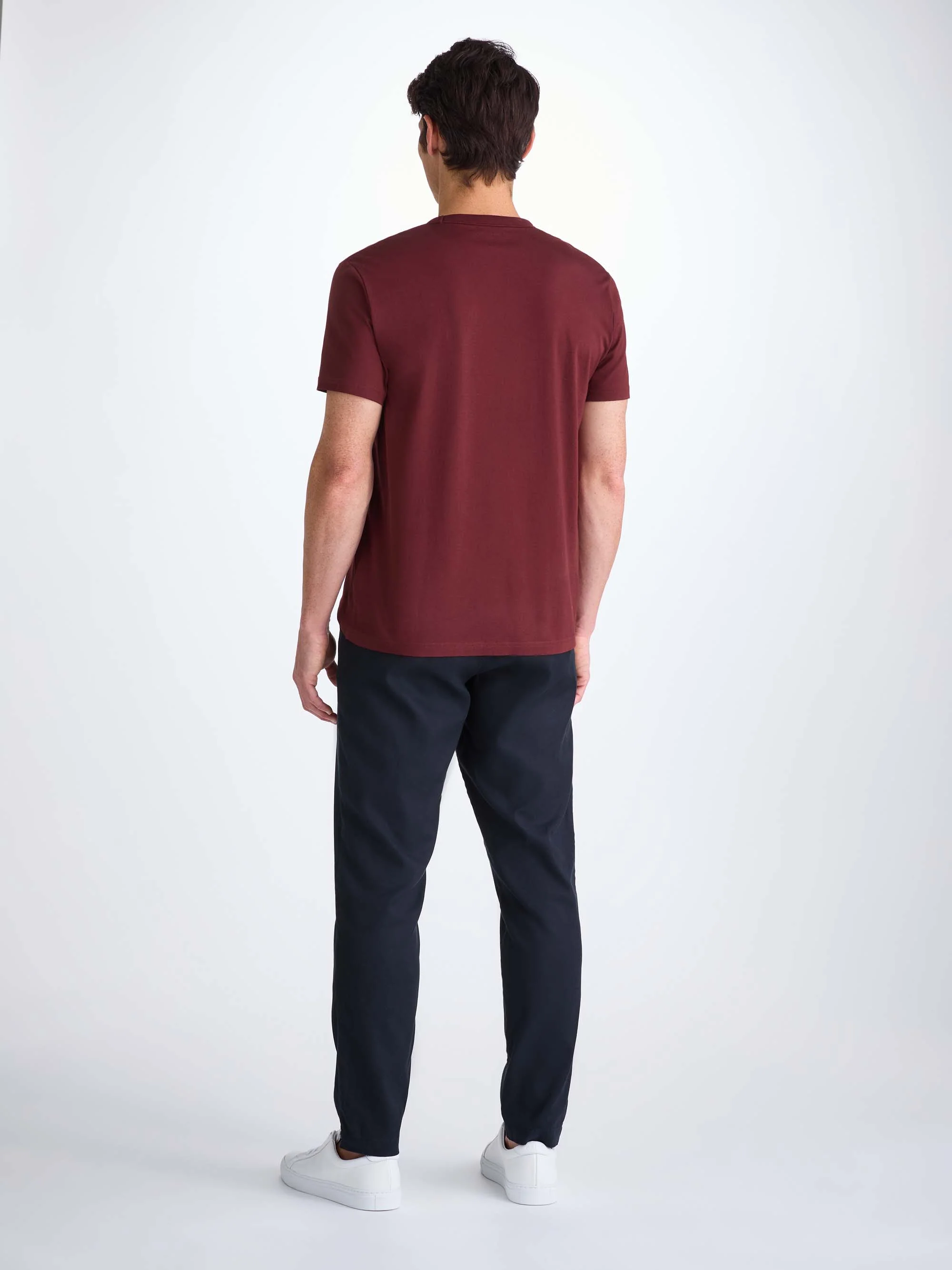 Men's T-Shirt Barny Pima Cotton Burgundy - Image 4