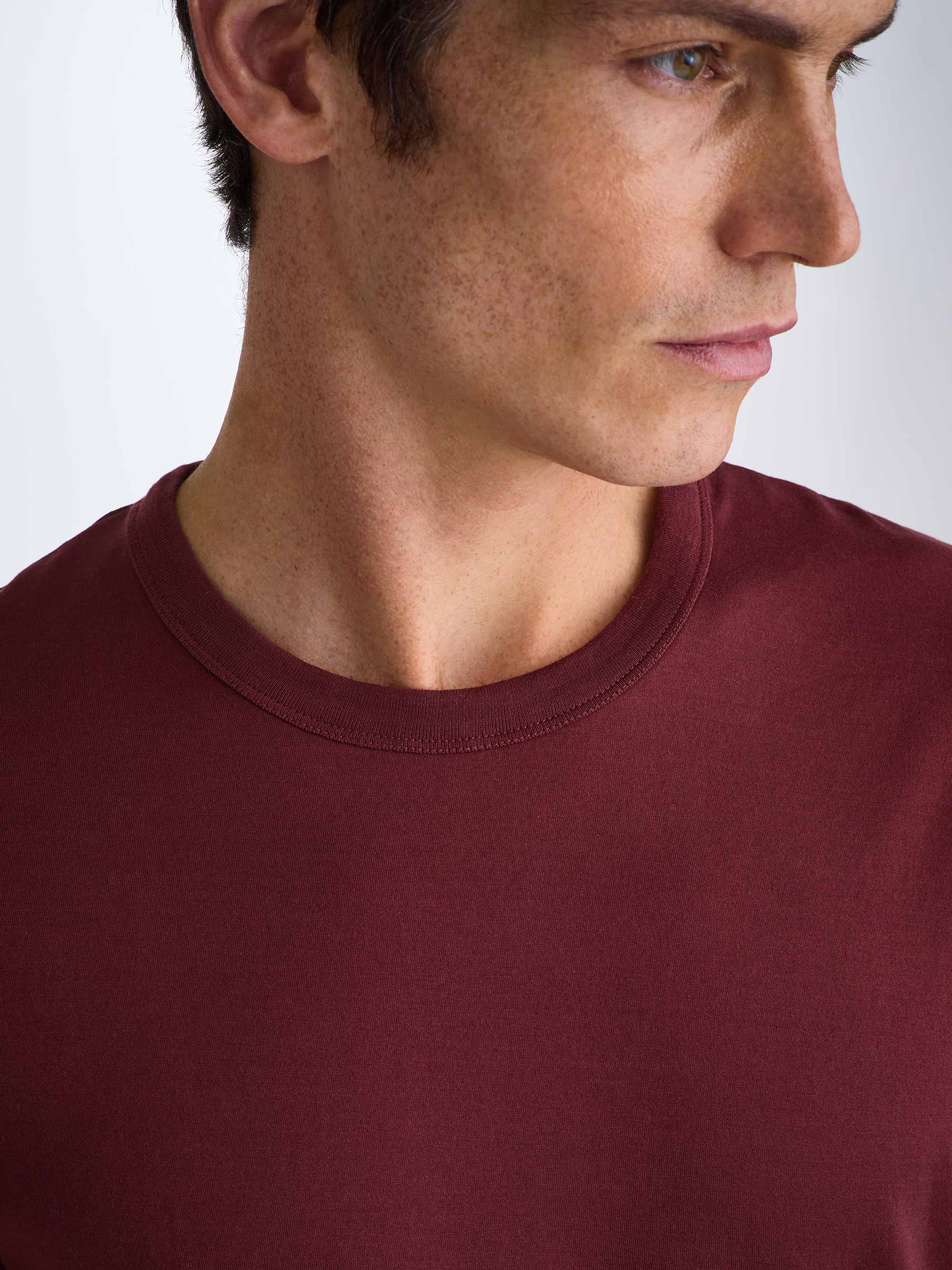 Men's T-Shirt Barny Pima Cotton Burgundy - Image 5