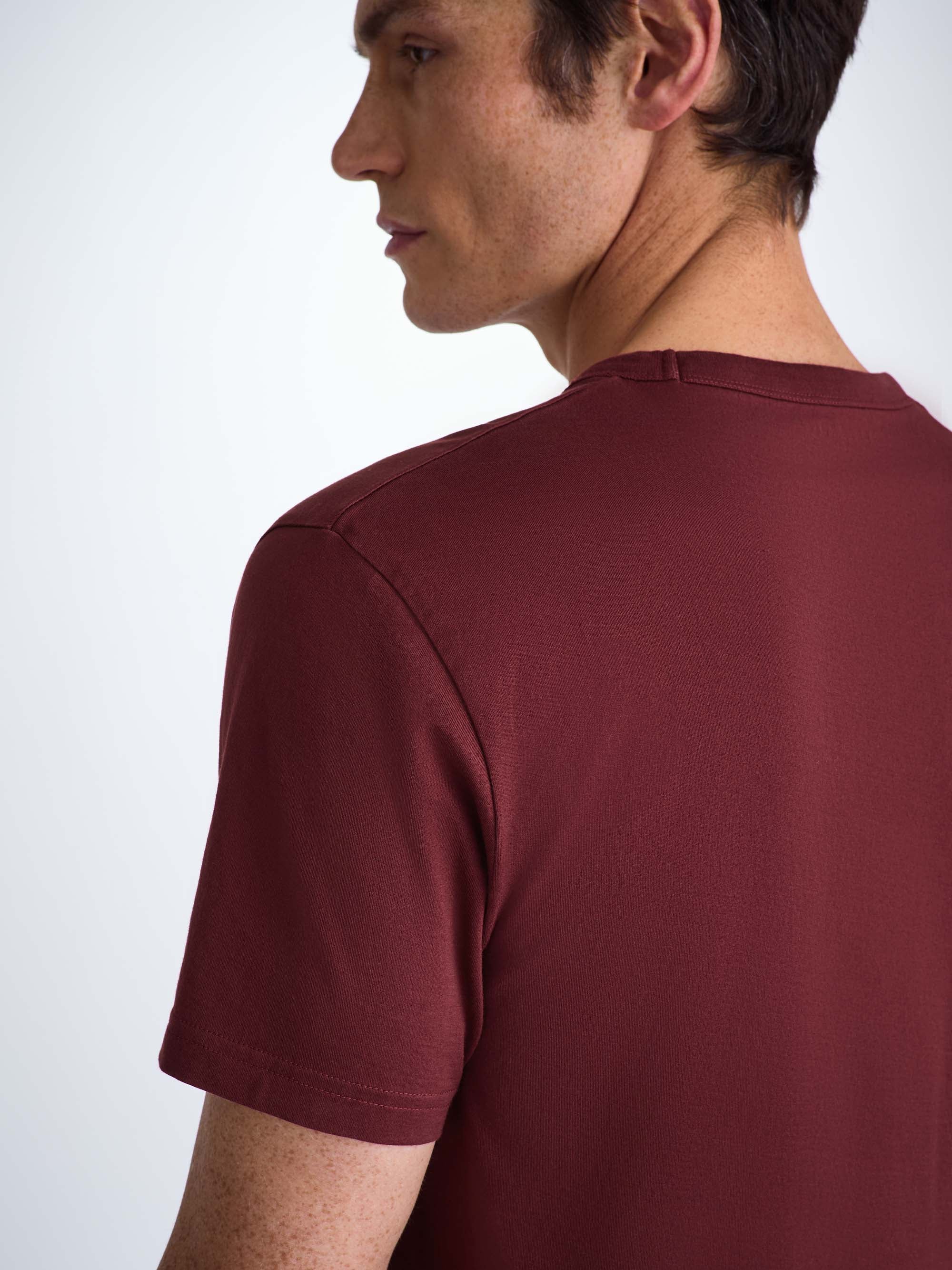 Men's T-Shirt Barny Pima Cotton Burgundy - Image 6