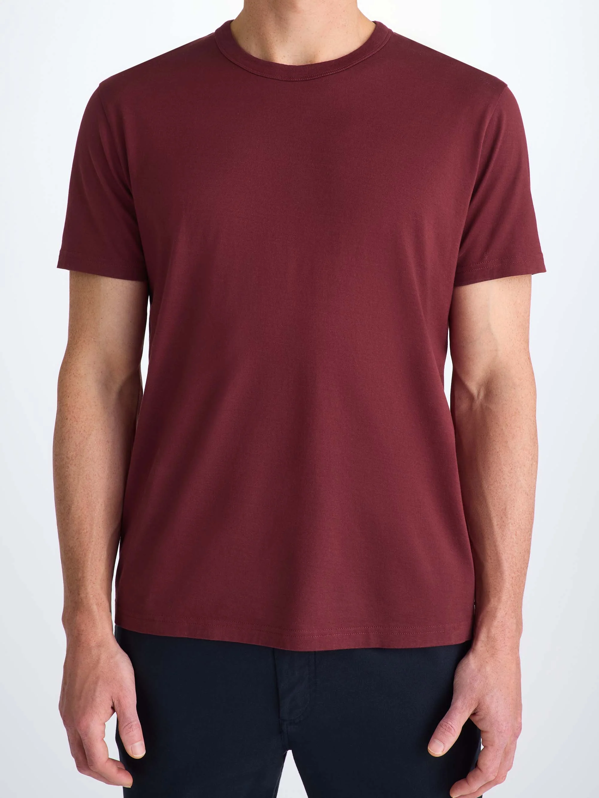 Men's T-Shirt Barny Pima Cotton Burgundy - Image 7