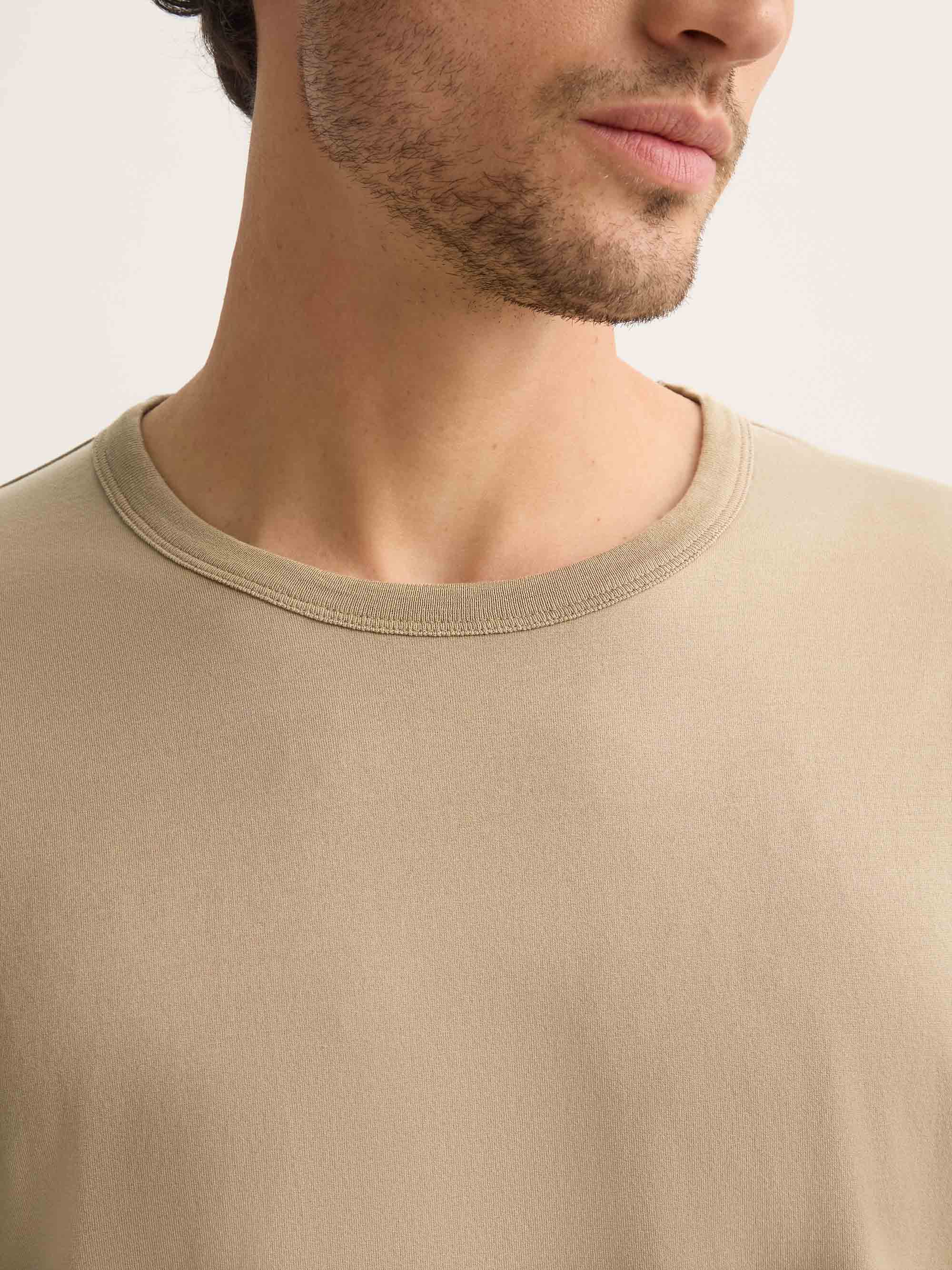 Men's T-Shirt Barny Pima Cotton Taupe - Image 5