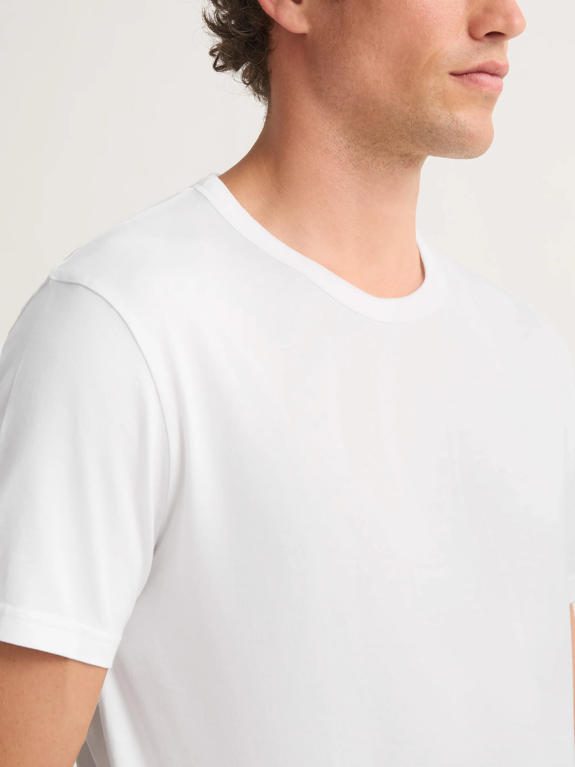 Men's T-Shirt Barny Pima Cotton White - Image 4