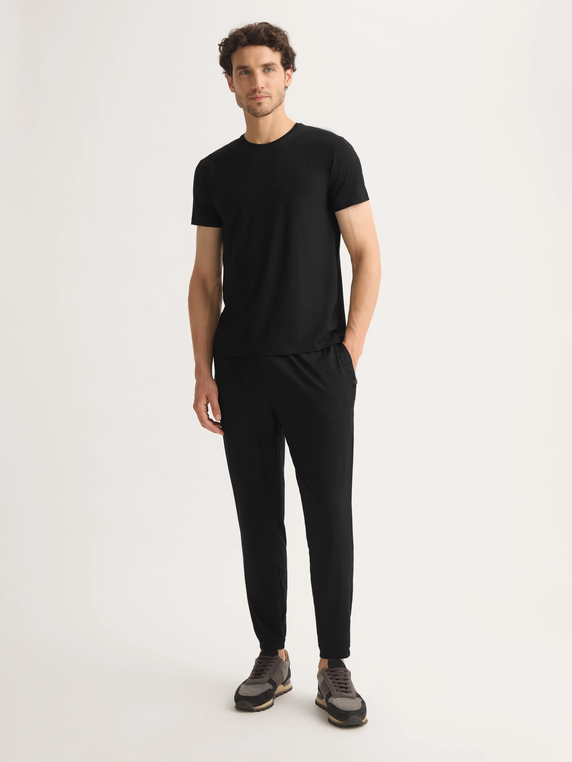 Men's T-Shirt Basel Micro Modal Stretch Black - Image 3
