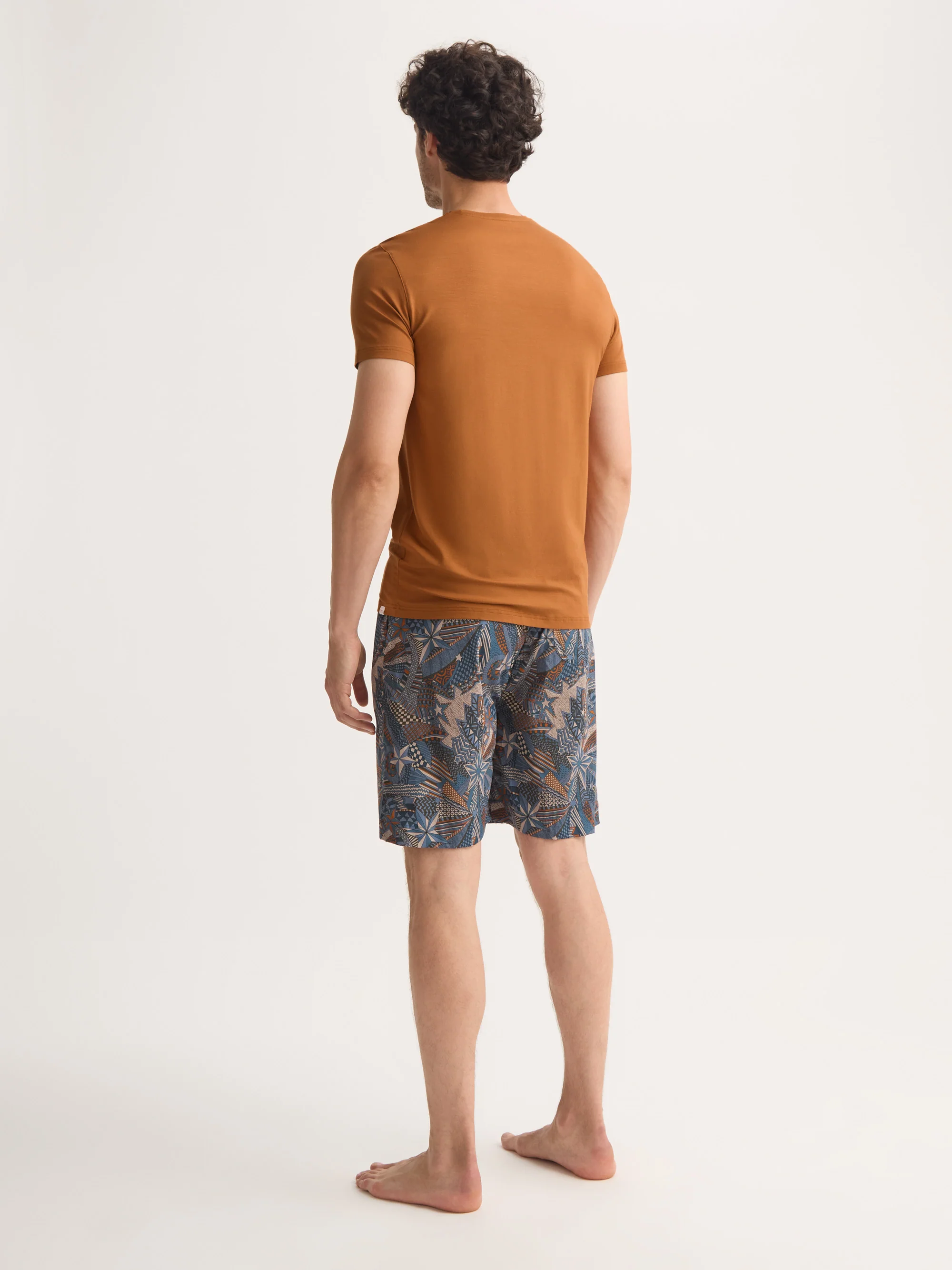 Men's T-Shirt Basel Micro Modal Stretch Brick Orange - Image 4