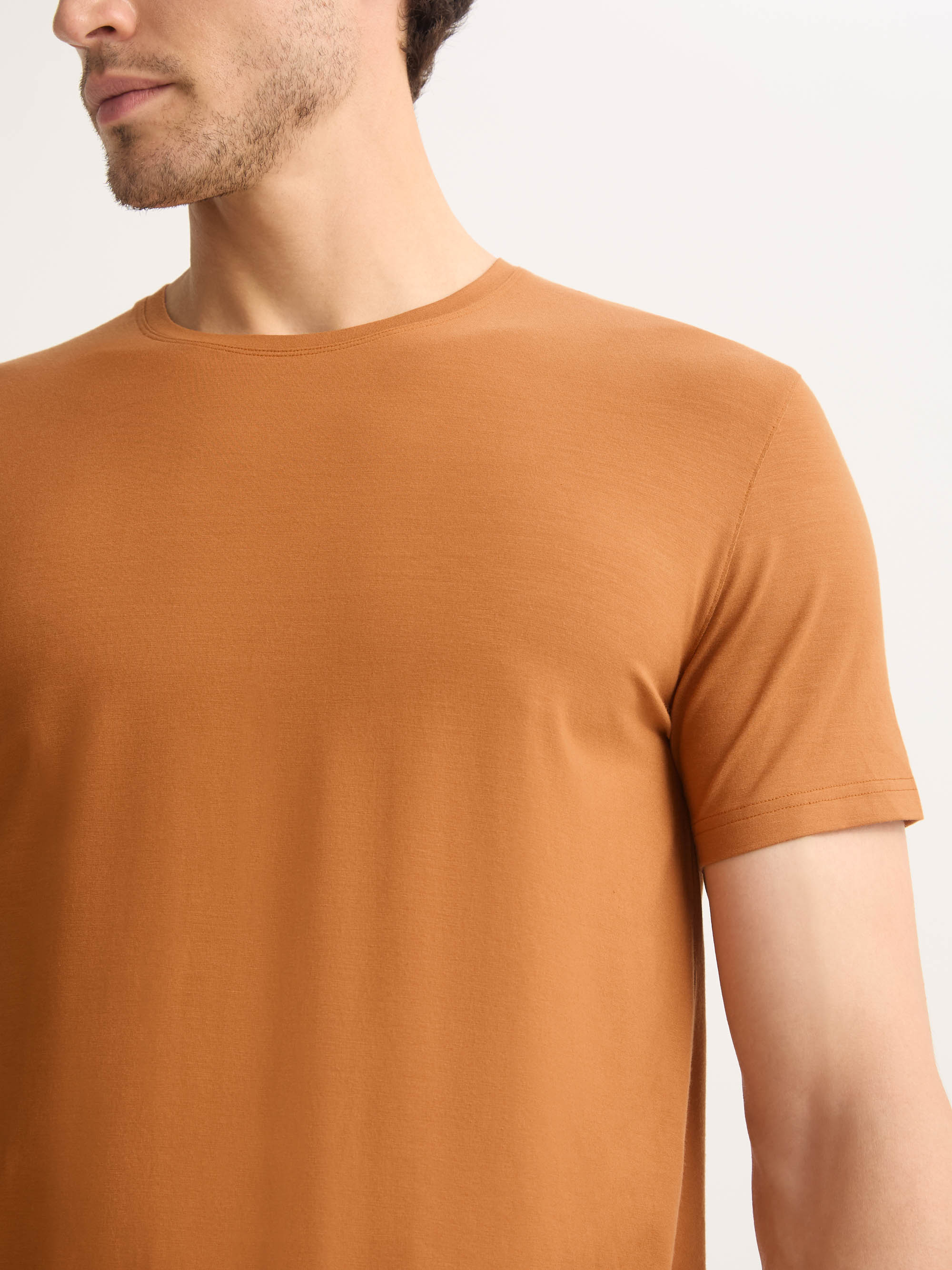 Men's T-Shirt Basel Micro Modal Stretch Brick Orange - Image 5