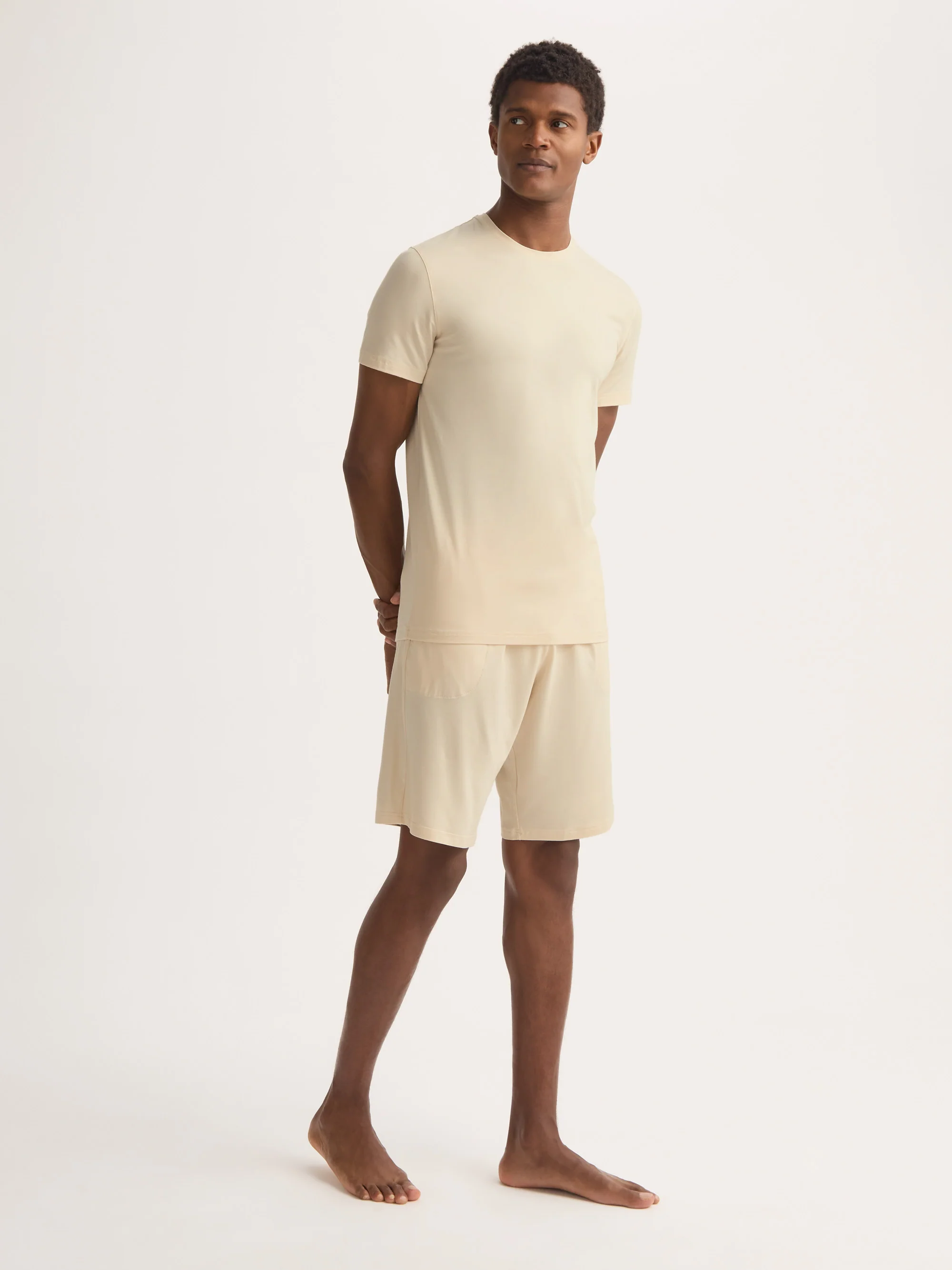 Men's T-Shirt Basel Micro Modal Stretch Ecru - Image 2