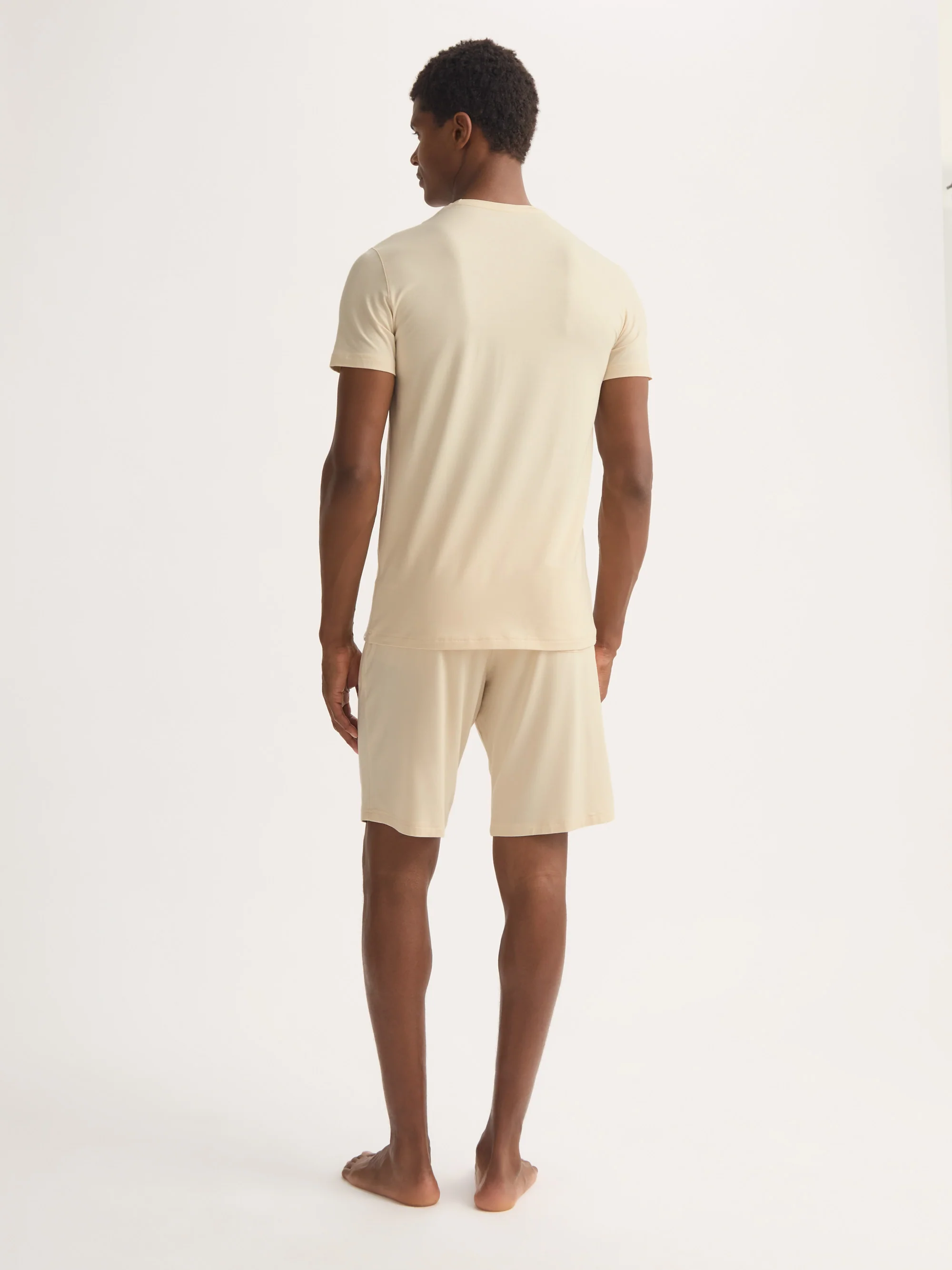 Men's T-Shirt Basel Micro Modal Stretch Ecru - Image 3