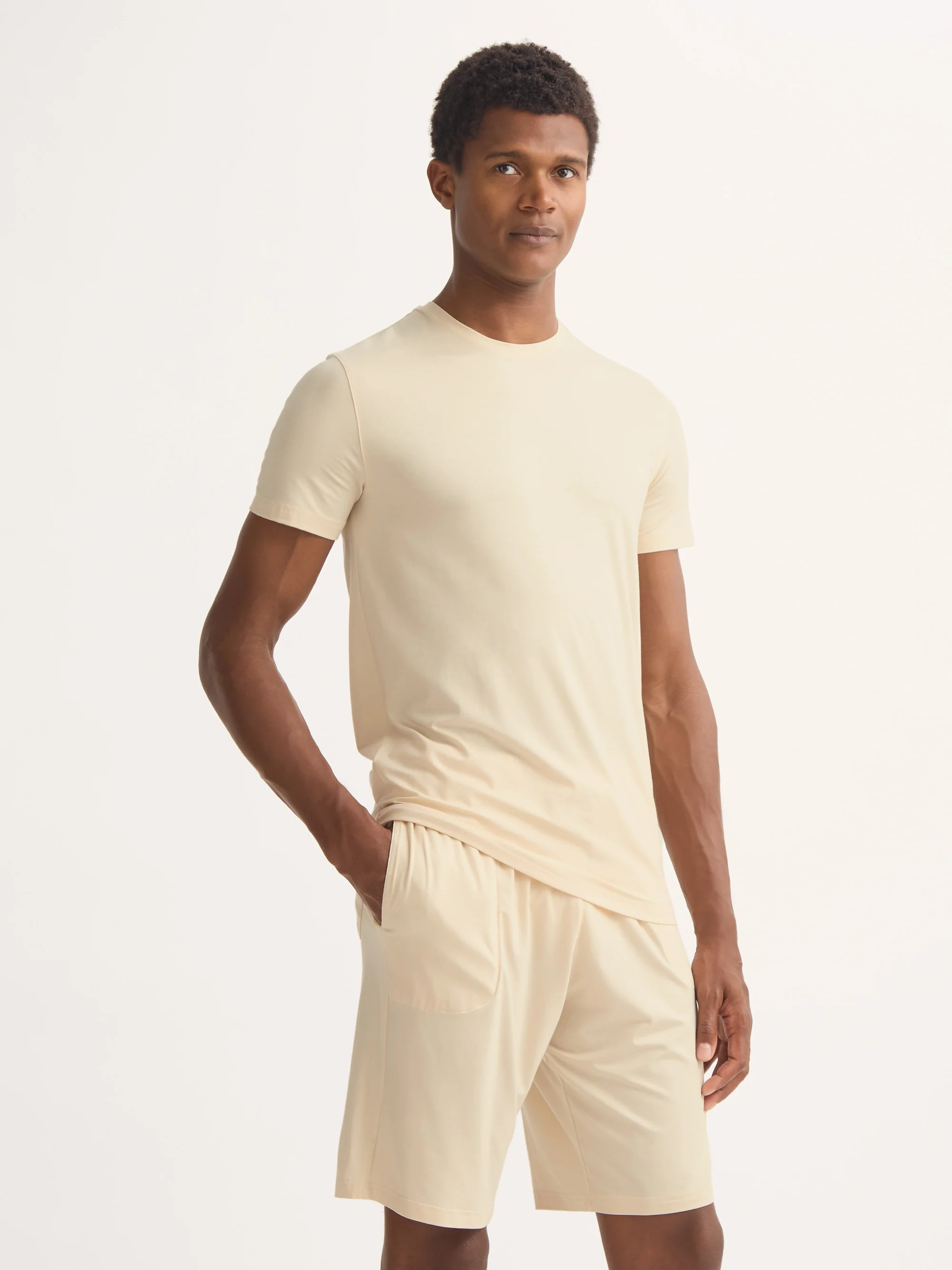 Men's T-Shirt Basel Micro Modal Stretch Ecru - Image 5