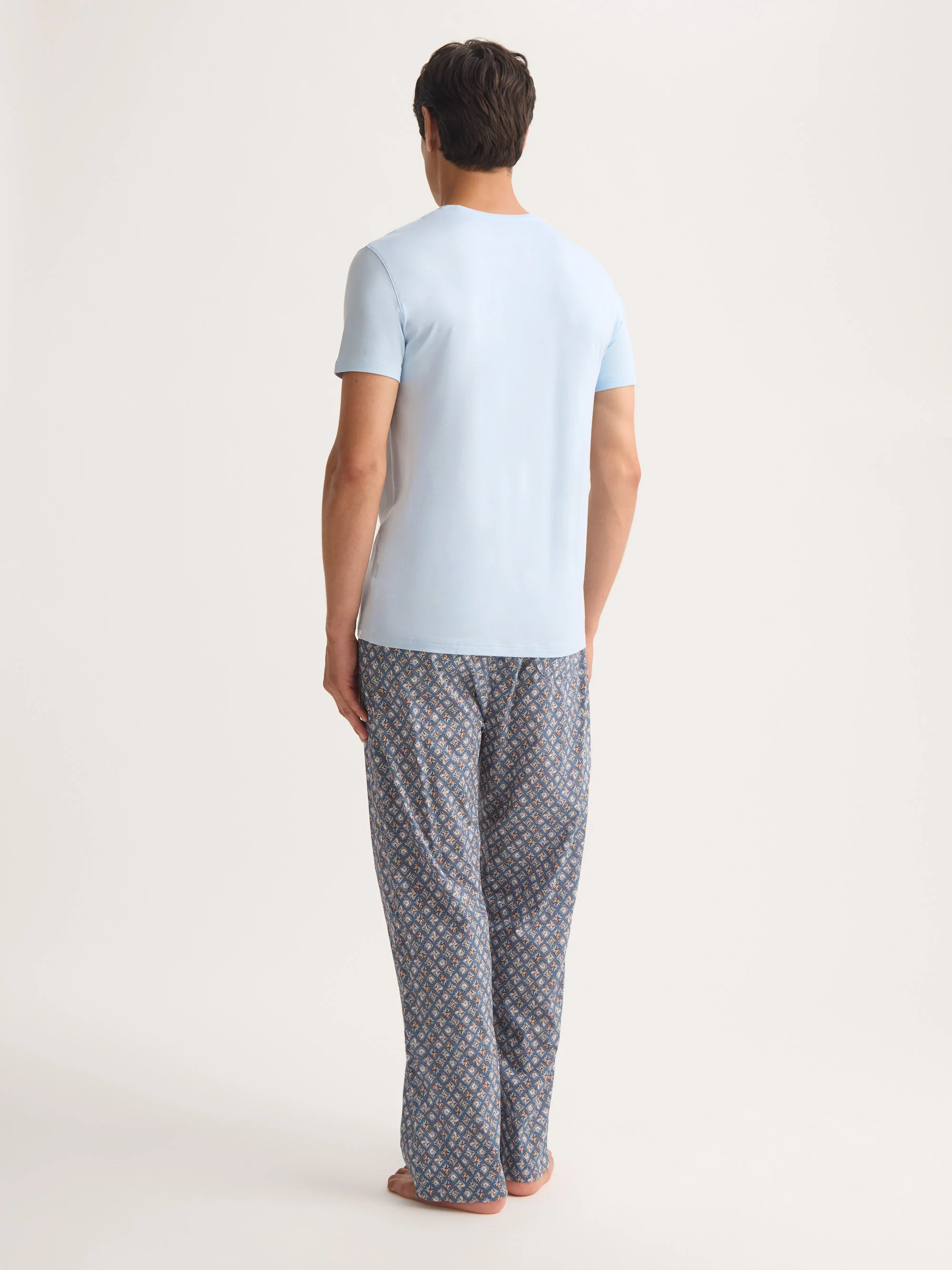 Men's T-Shirt Basel Micro Modal Stretch Light Blue - Image 4