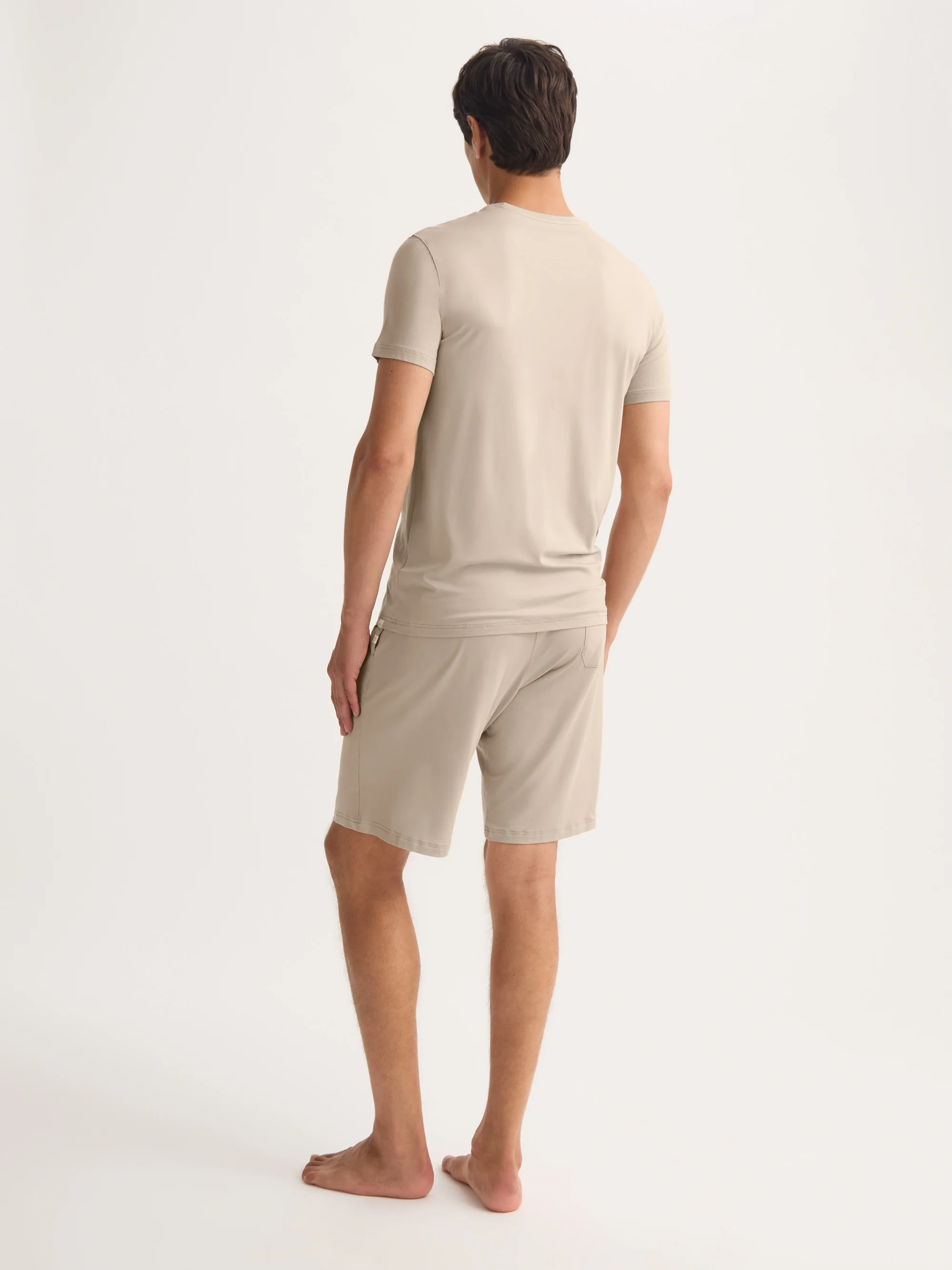Men's T-Shirt Basel Micro Modal Stretch Light Stone - Image 4