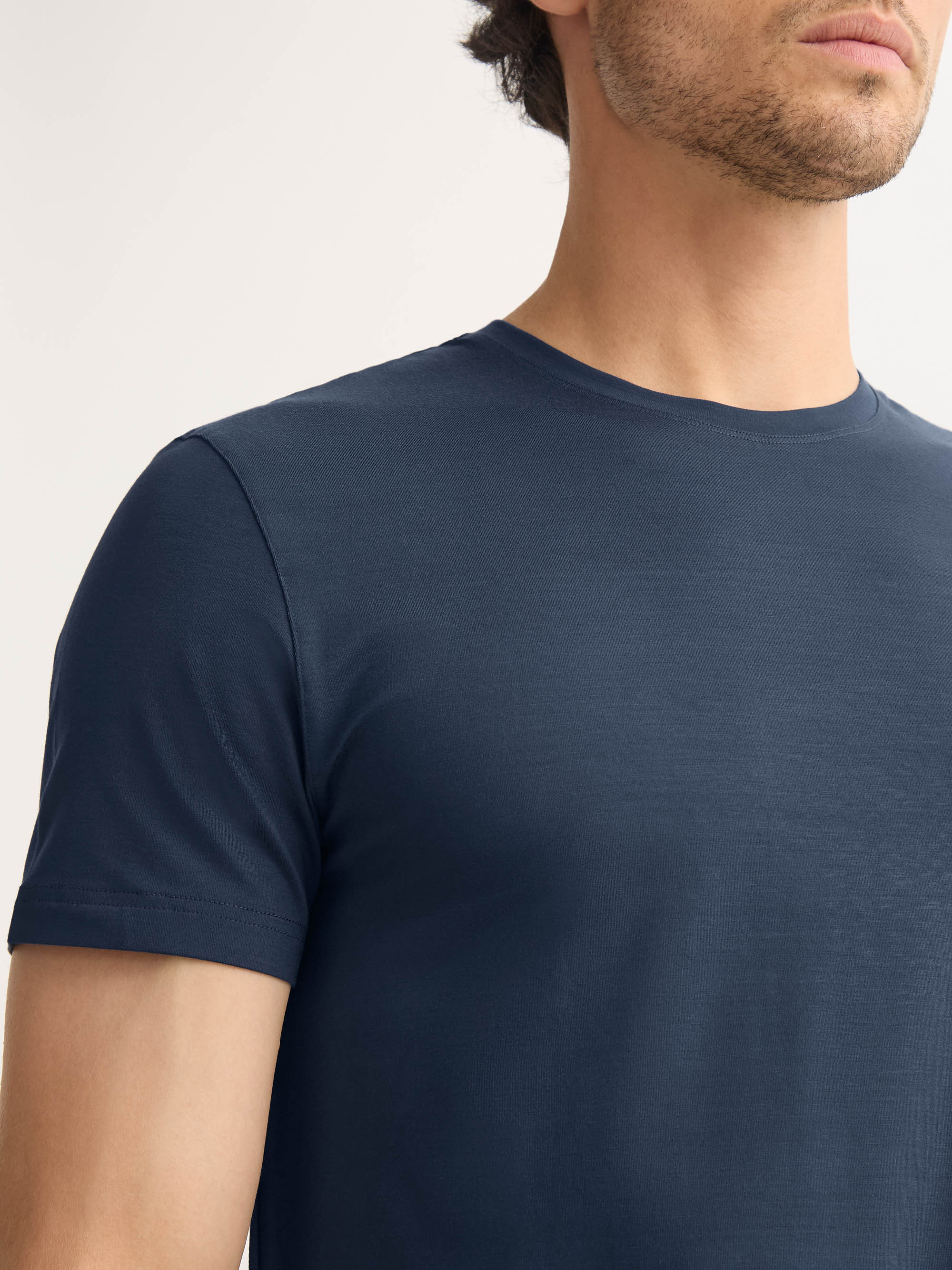 Men's T-Shirt Basel Micro Modal Stretch Navy - Image 4