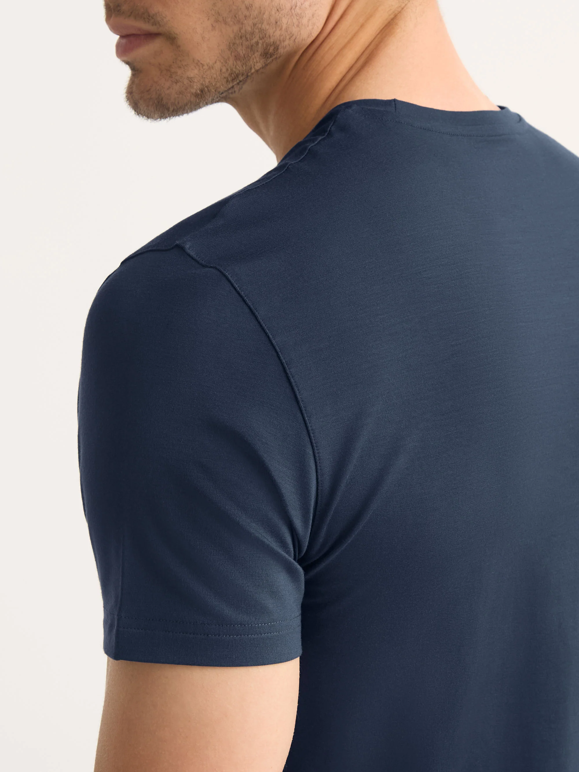 Men's T-Shirt Basel Micro Modal Stretch Navy - Image 5