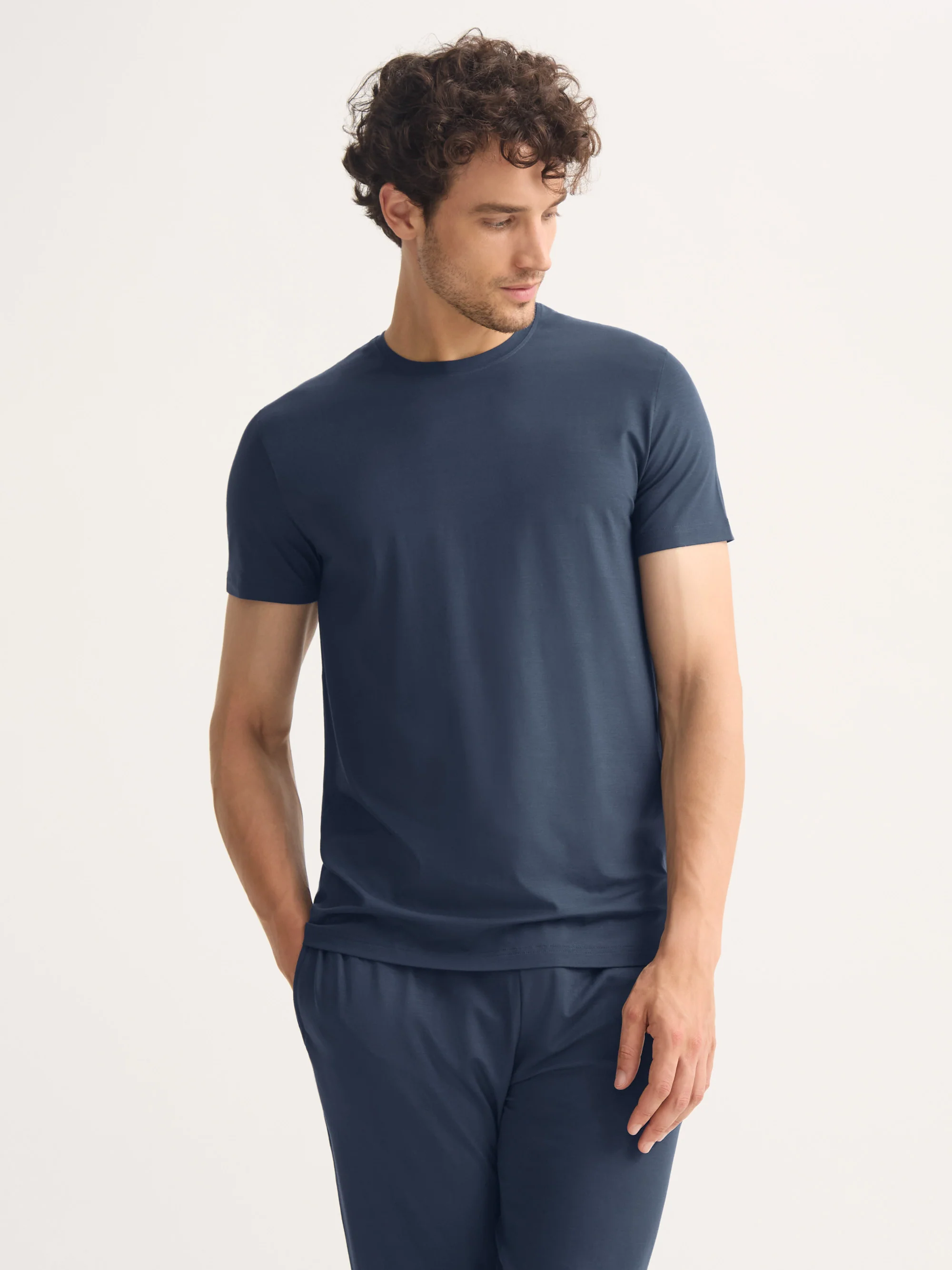 Men's T-Shirt Basel Micro Modal Stretch Navy - Image 6