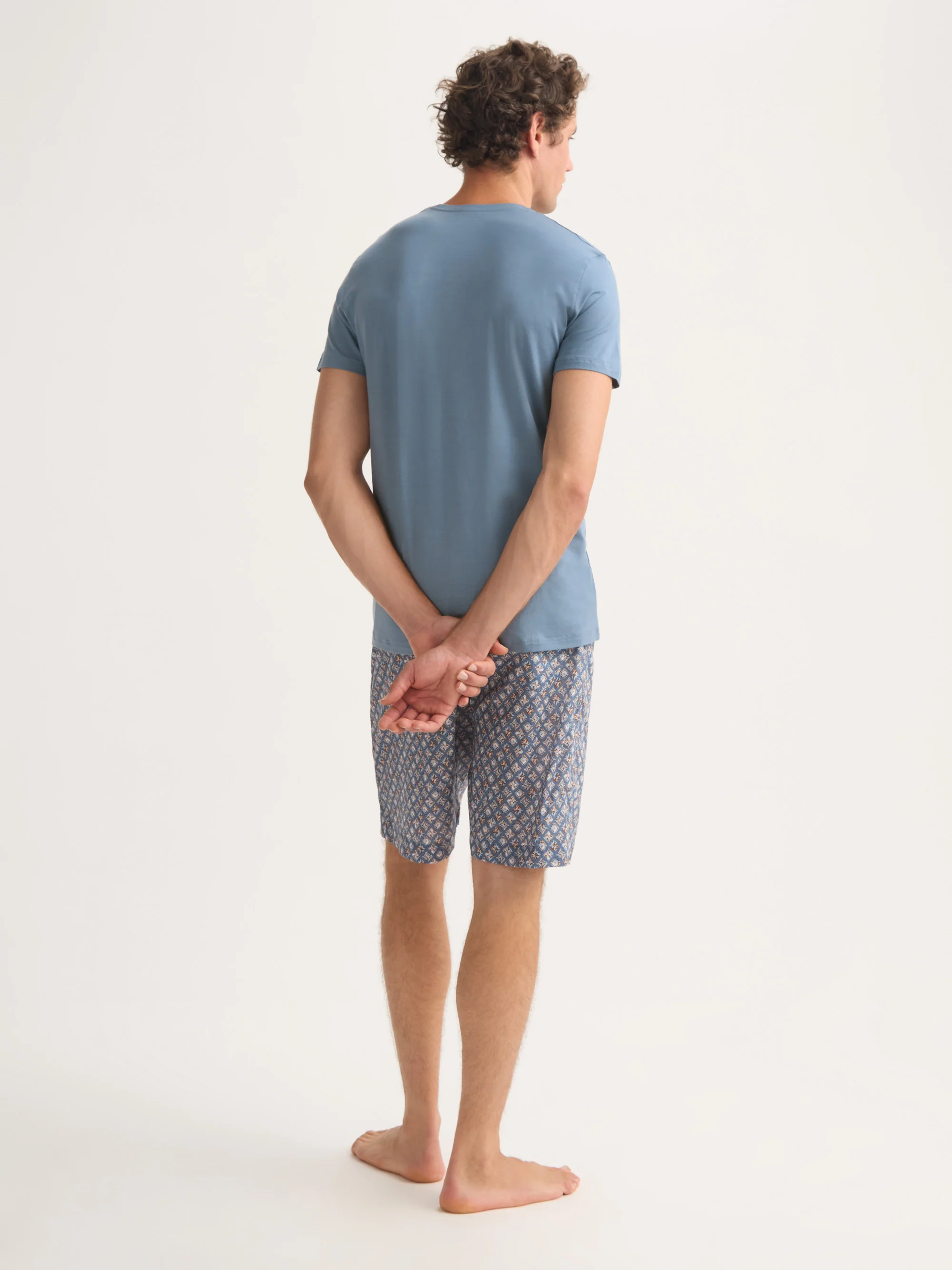 Men's T-Shirt Basel Micro Modal Stretch Storm Blue - Image 3