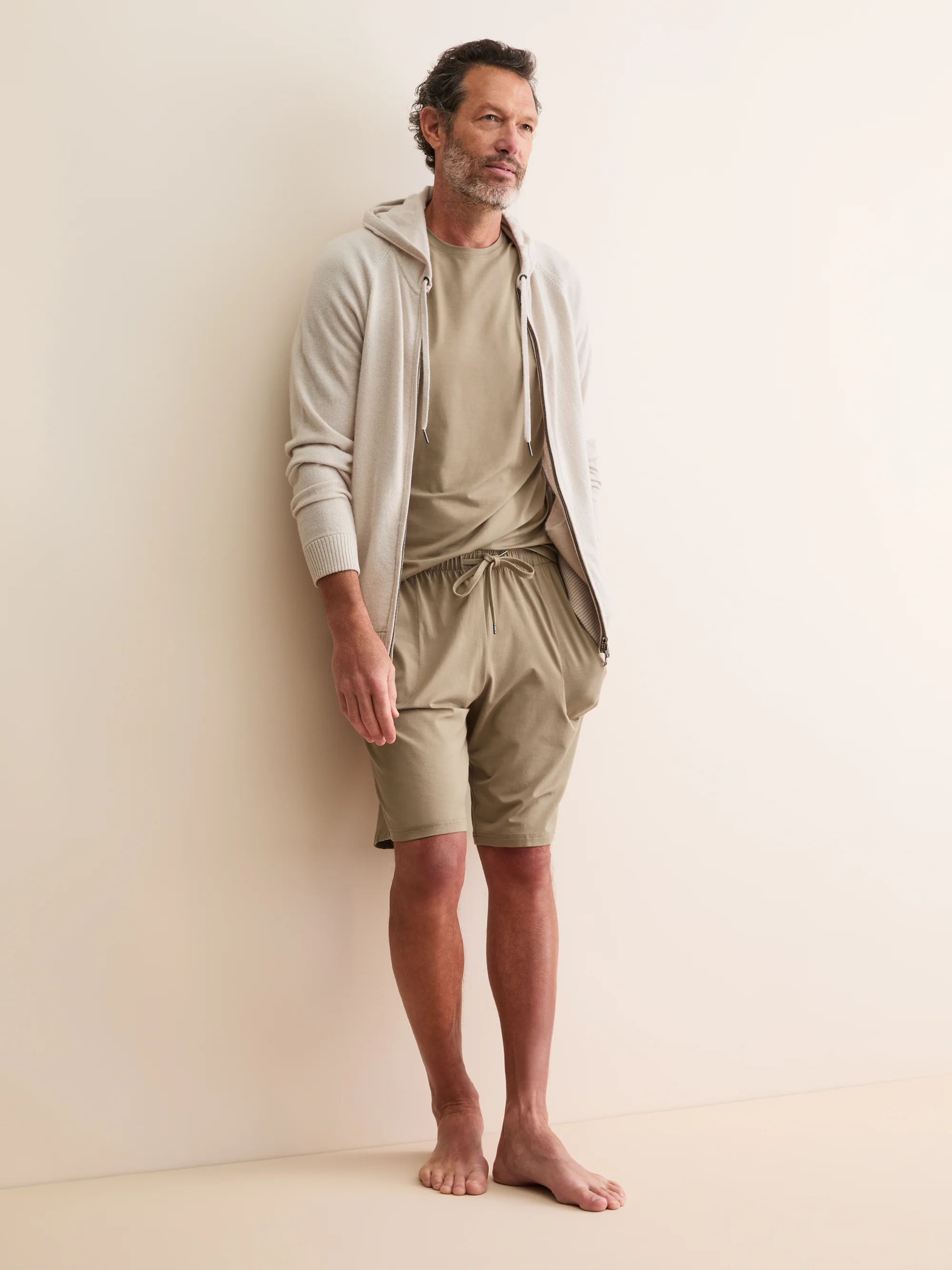 Men's T-Shirt Basel Micro Modal Stretch Taupe - Image 4