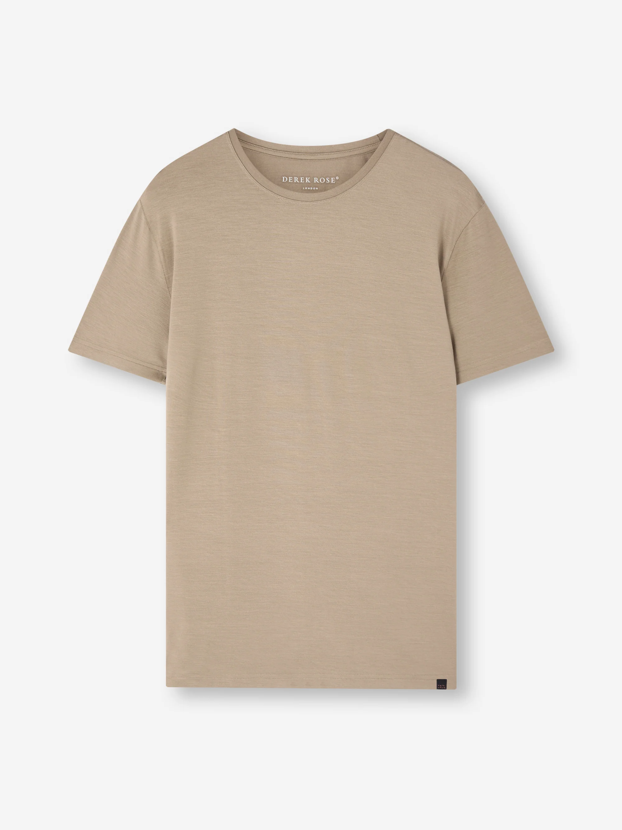 Men's T-Shirt Basel Micro Modal Stretch Taupe - Image 5
