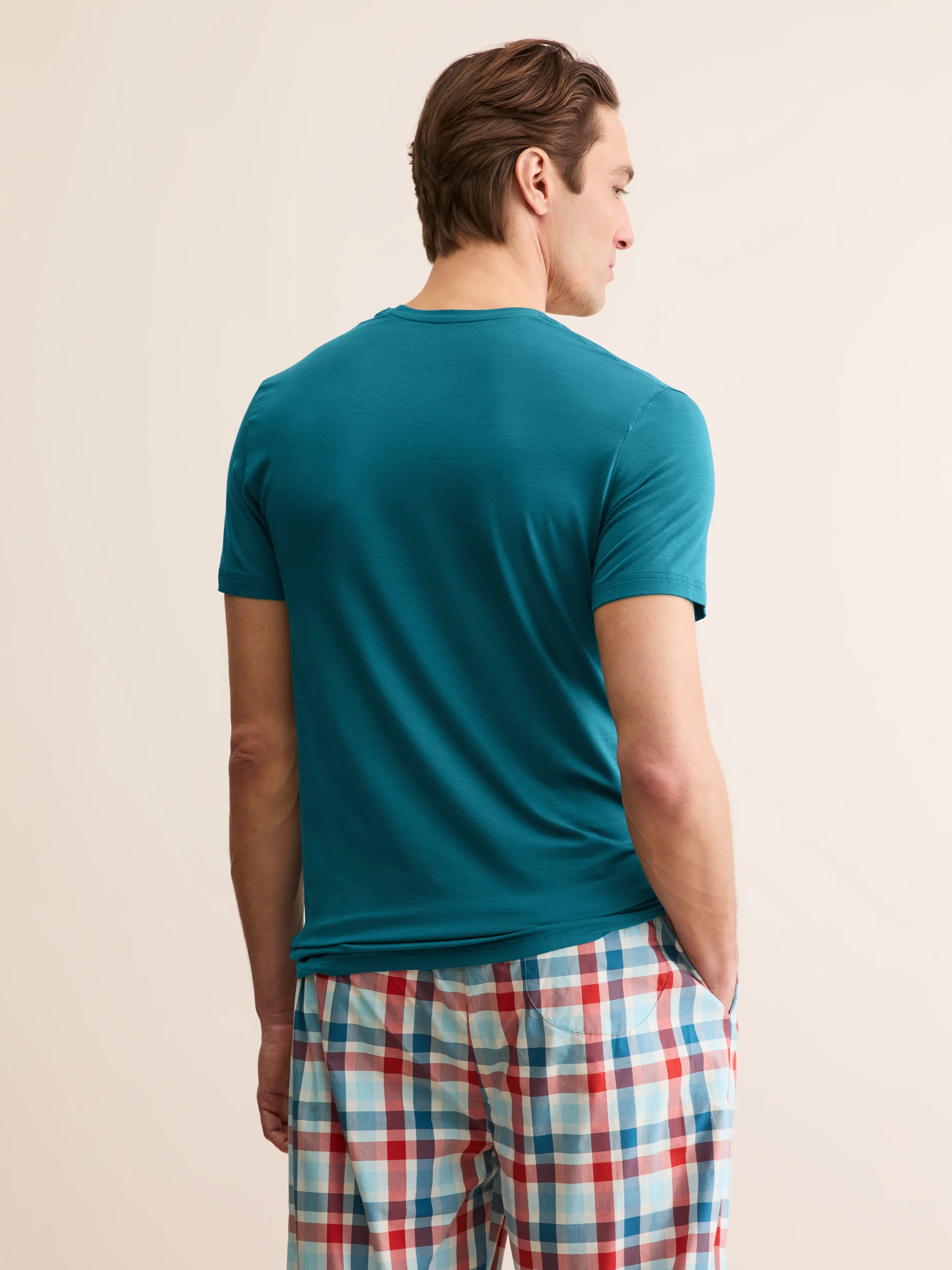 Men's T-Shirt Basel Micro Modal Stretch Teal - Image 3