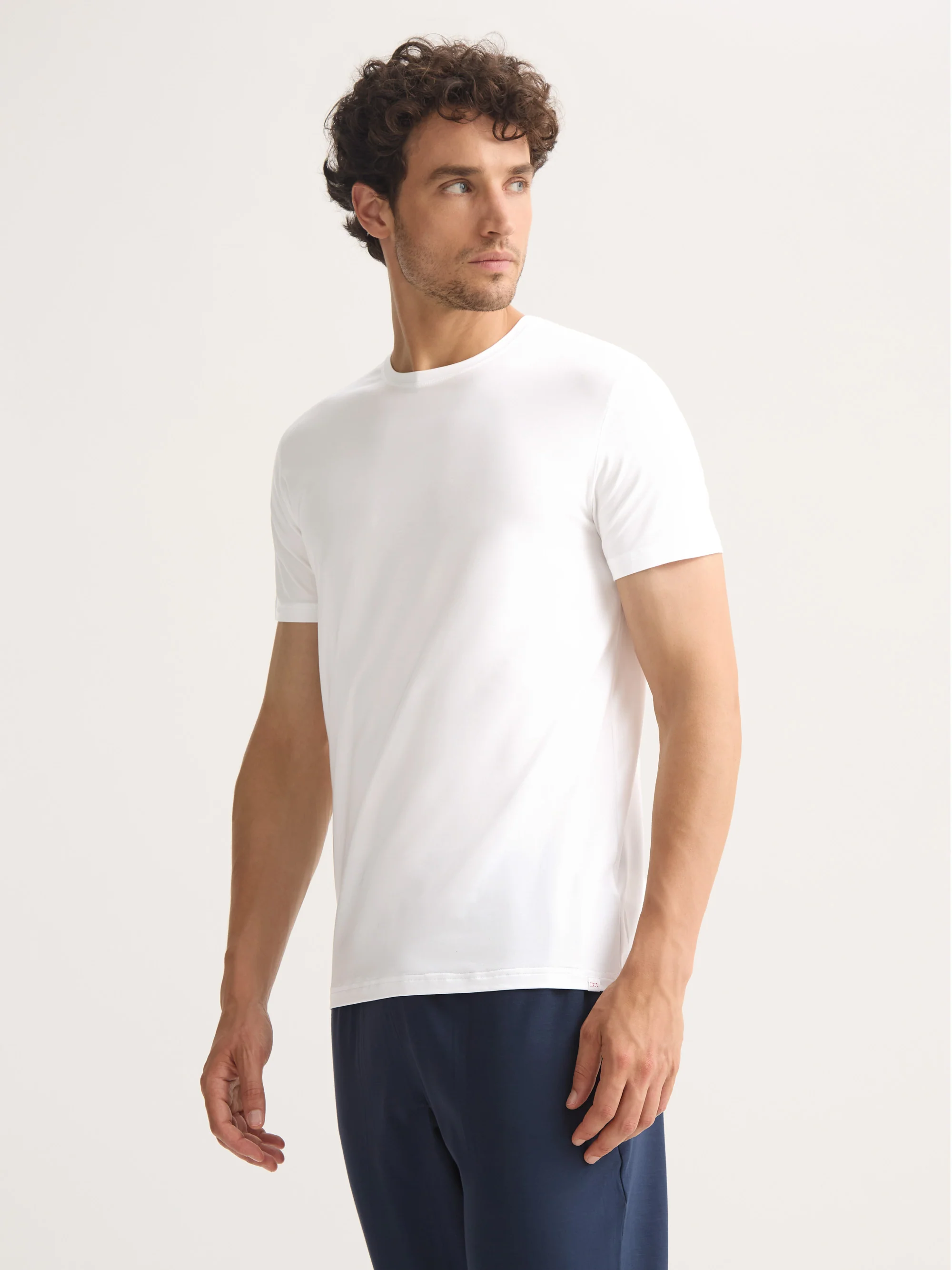 Men's T-Shirt Basel Micro Modal Stretch White - Image 2