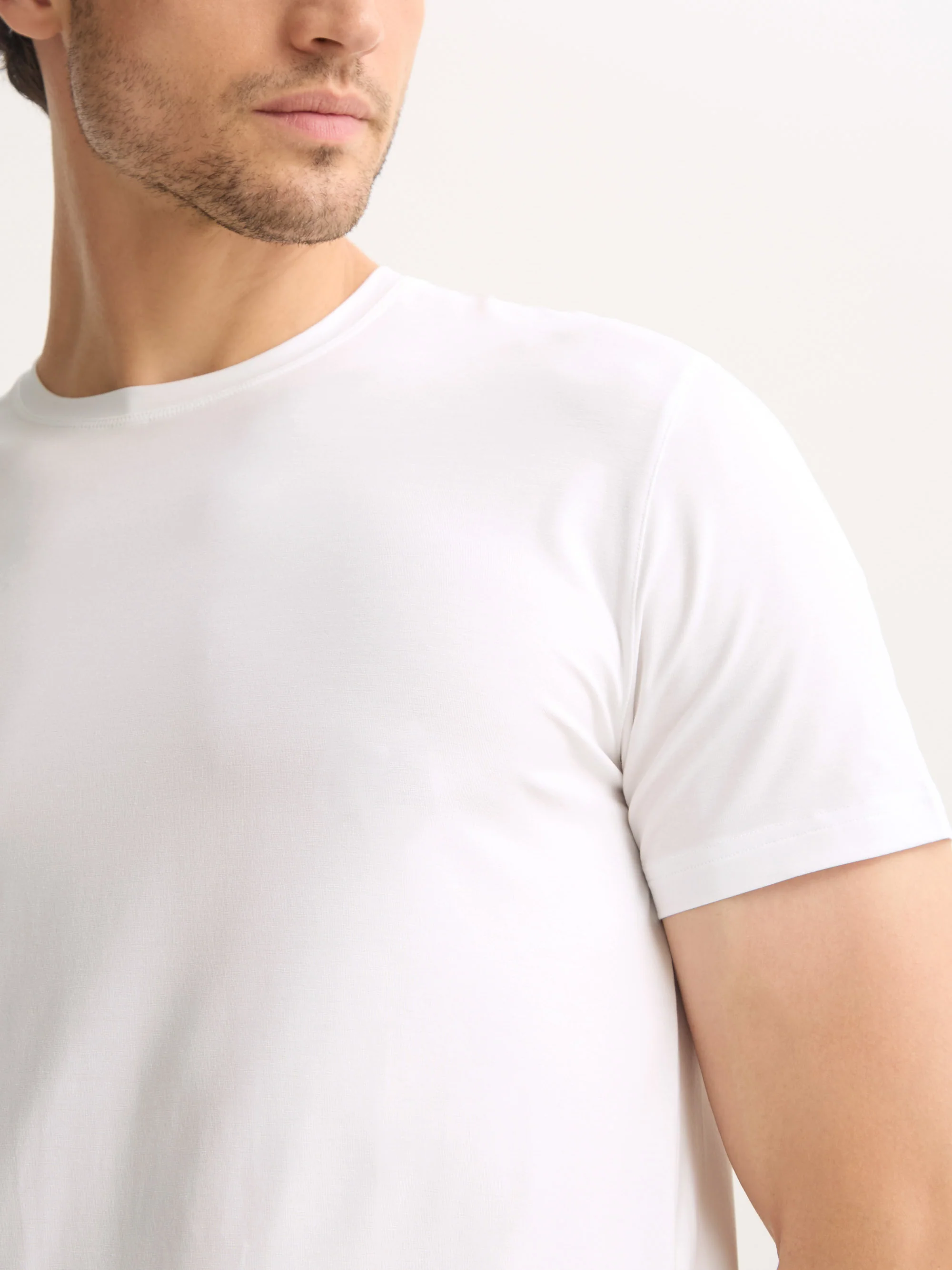Men's T-Shirt Basel Micro Modal Stretch White - Image 5