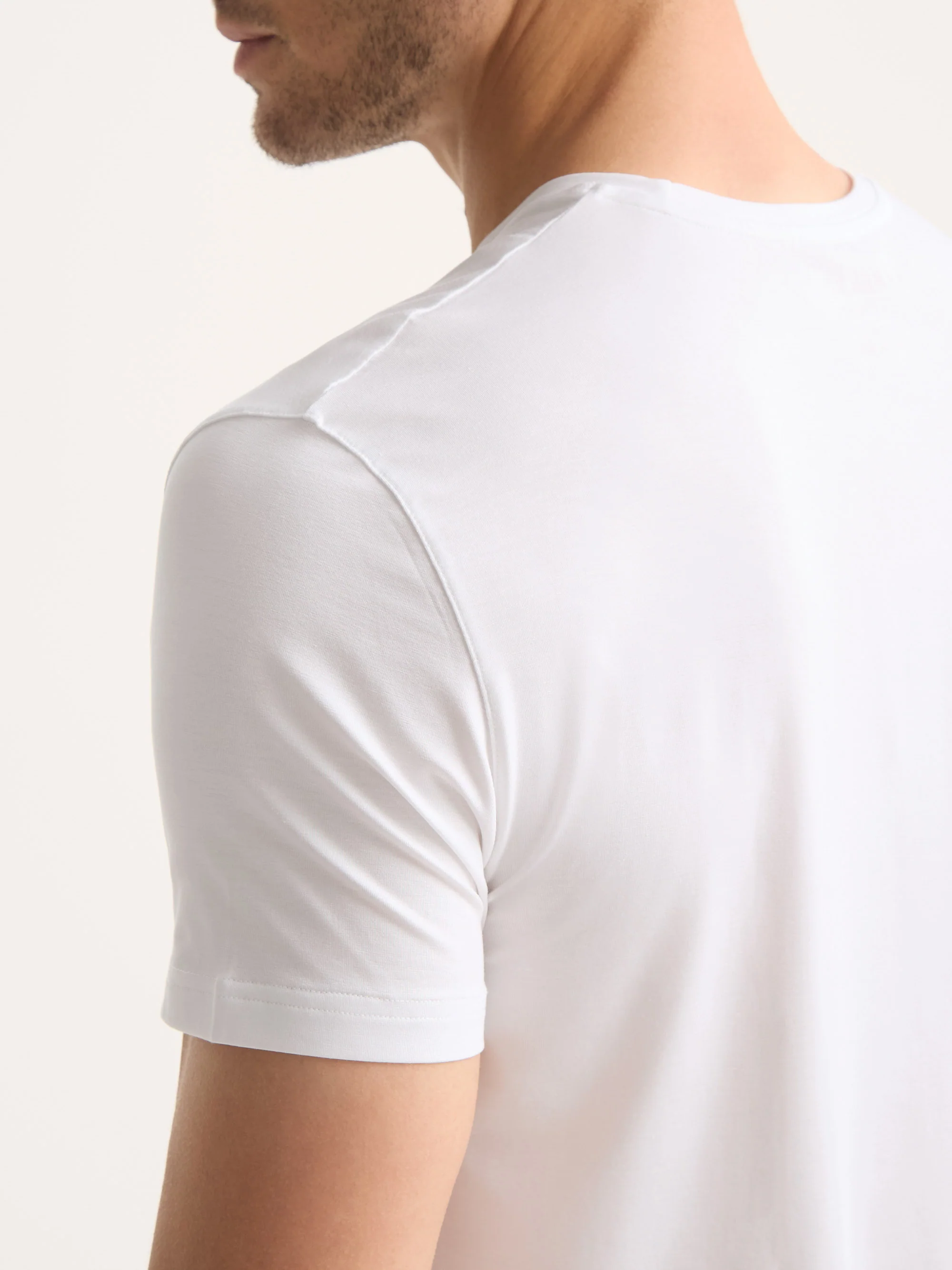 Men's T-Shirt Basel Micro Modal Stretch White - Image 6
