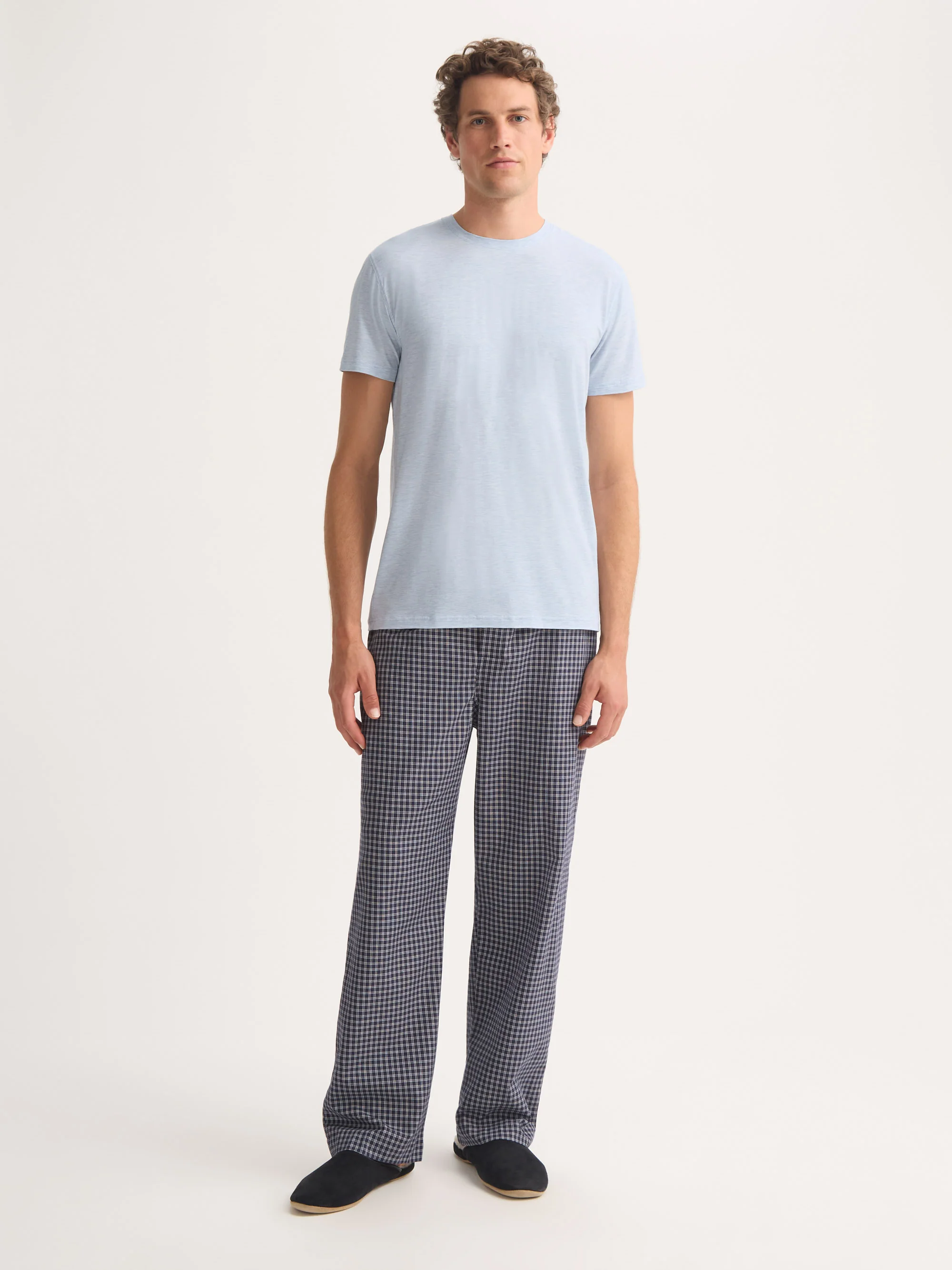 Men's T-Shirt Ethan Micro Modal Stretch Light Blue Marl - Image 3