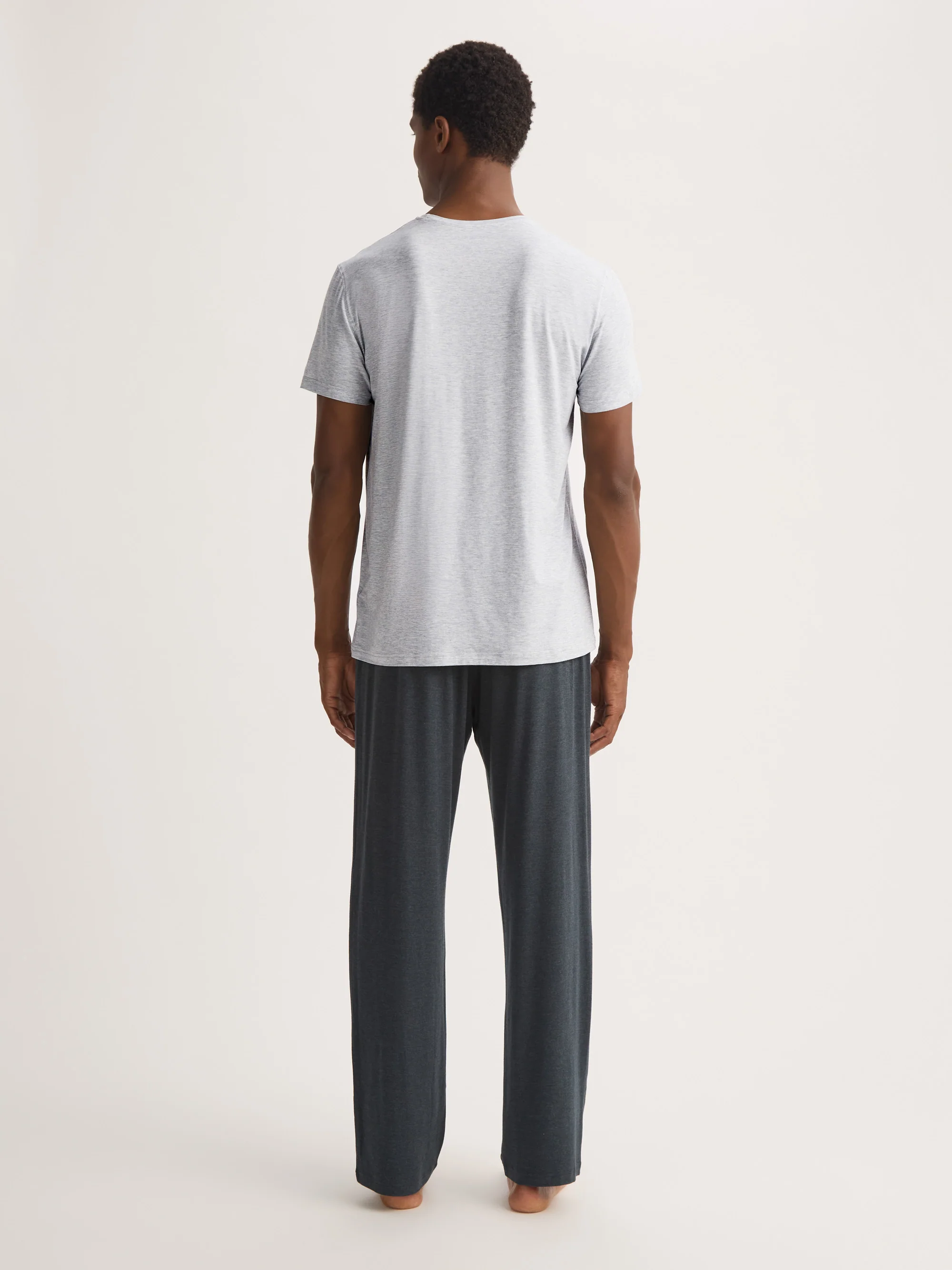 Men's T-Shirt Ethan Micro Modal Stretch Silver Marl - Image 4