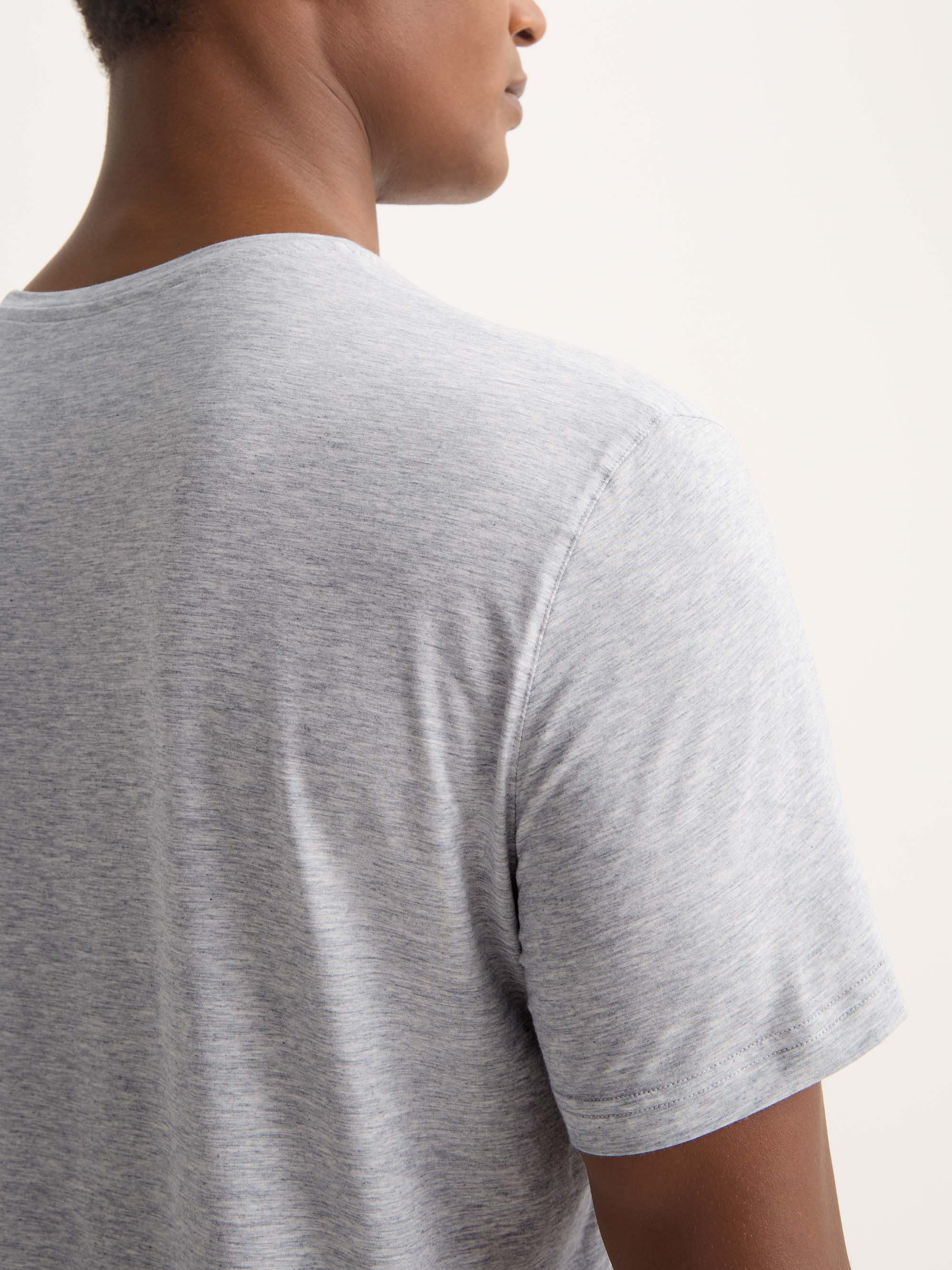 Men's T-Shirt Ethan Micro Modal Stretch Silver Marl - Image 6