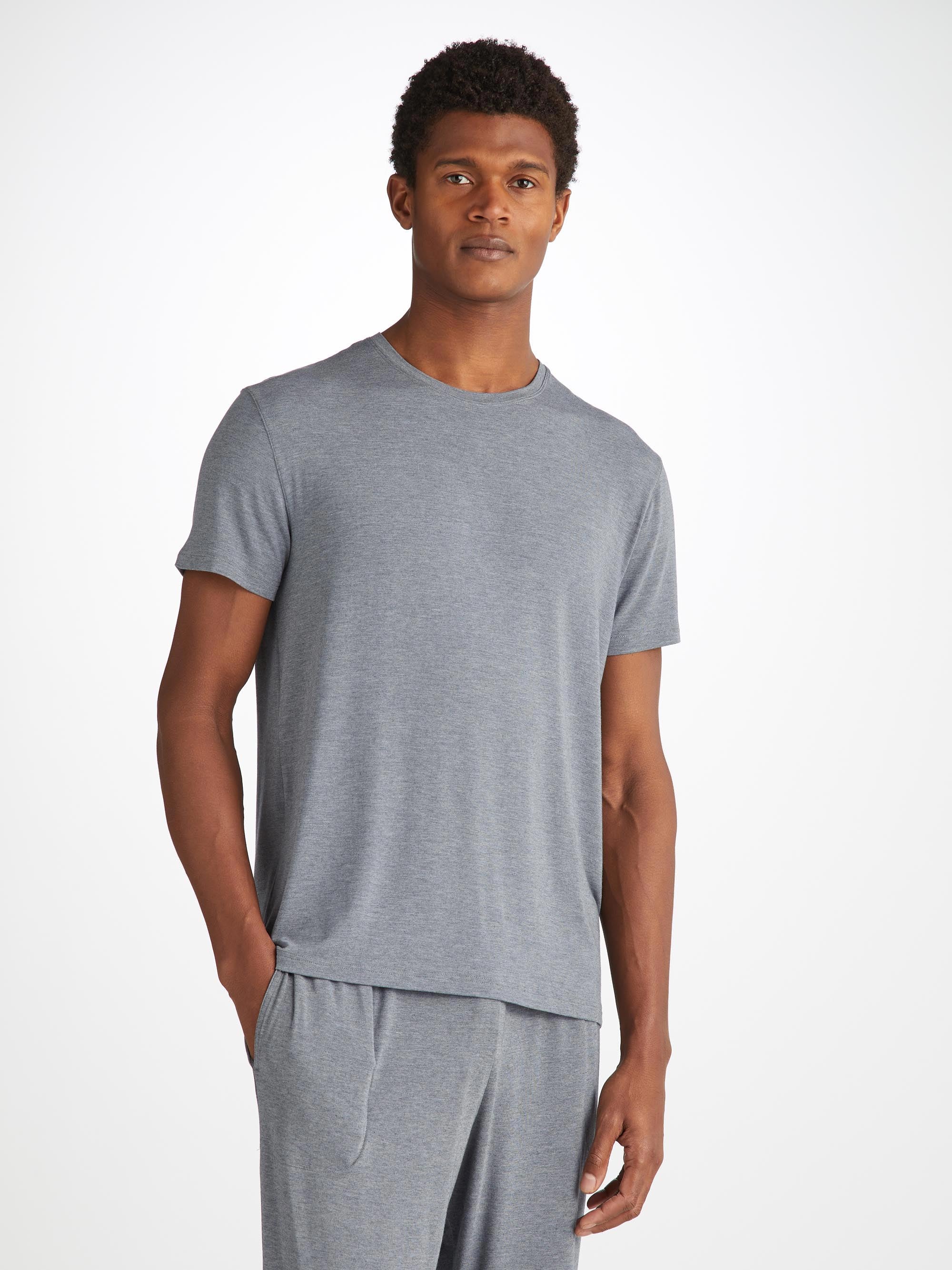Men's T-Shirt Marlowe Micro Modal Stretch Charcoal Marl - Image 2