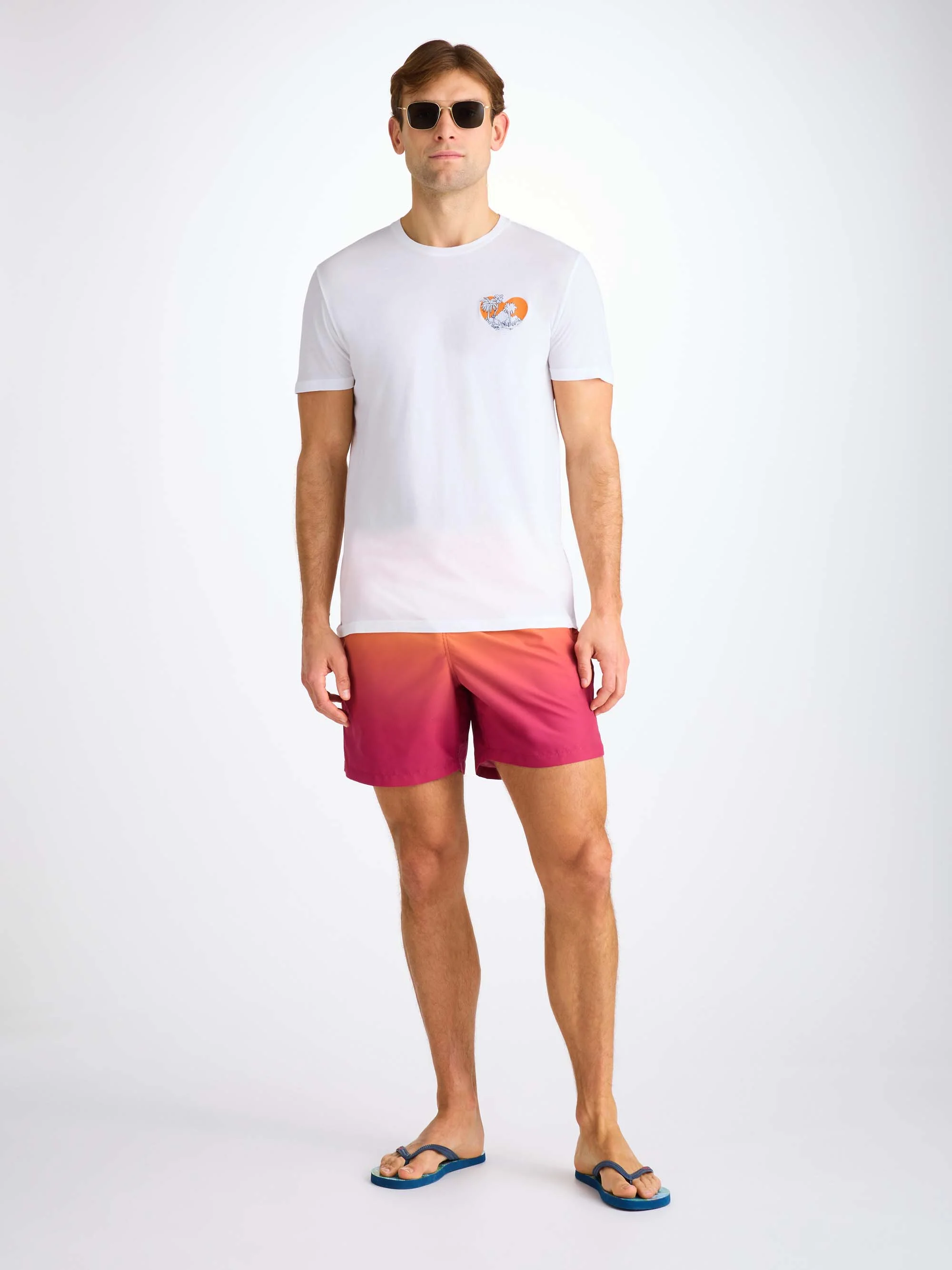 Men's T-Shirt Pima Cotton White Jungle Motif - Image 3