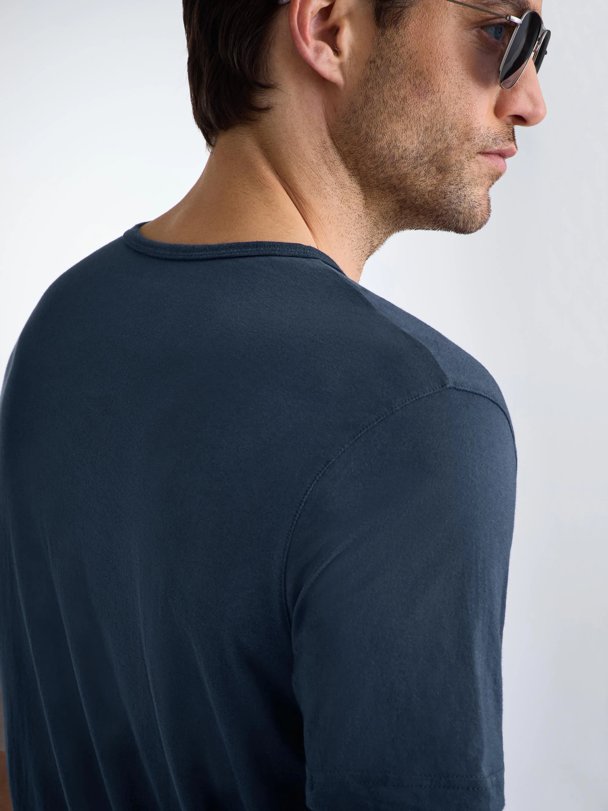 Men's T-Shirt Riley Pima Cotton Navy - Image 6