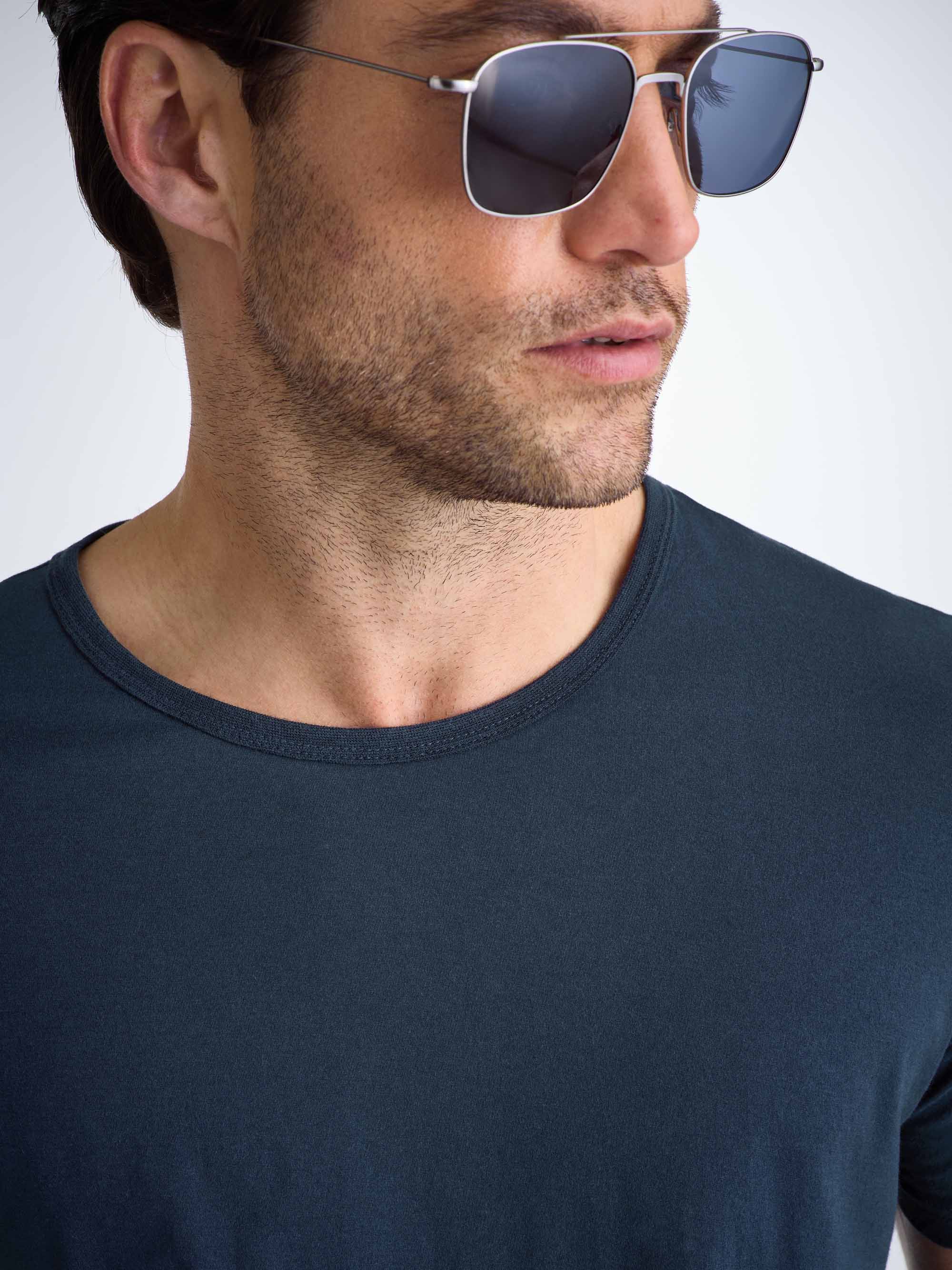 Men's T-Shirt Riley Pima Cotton Navy - Image 7