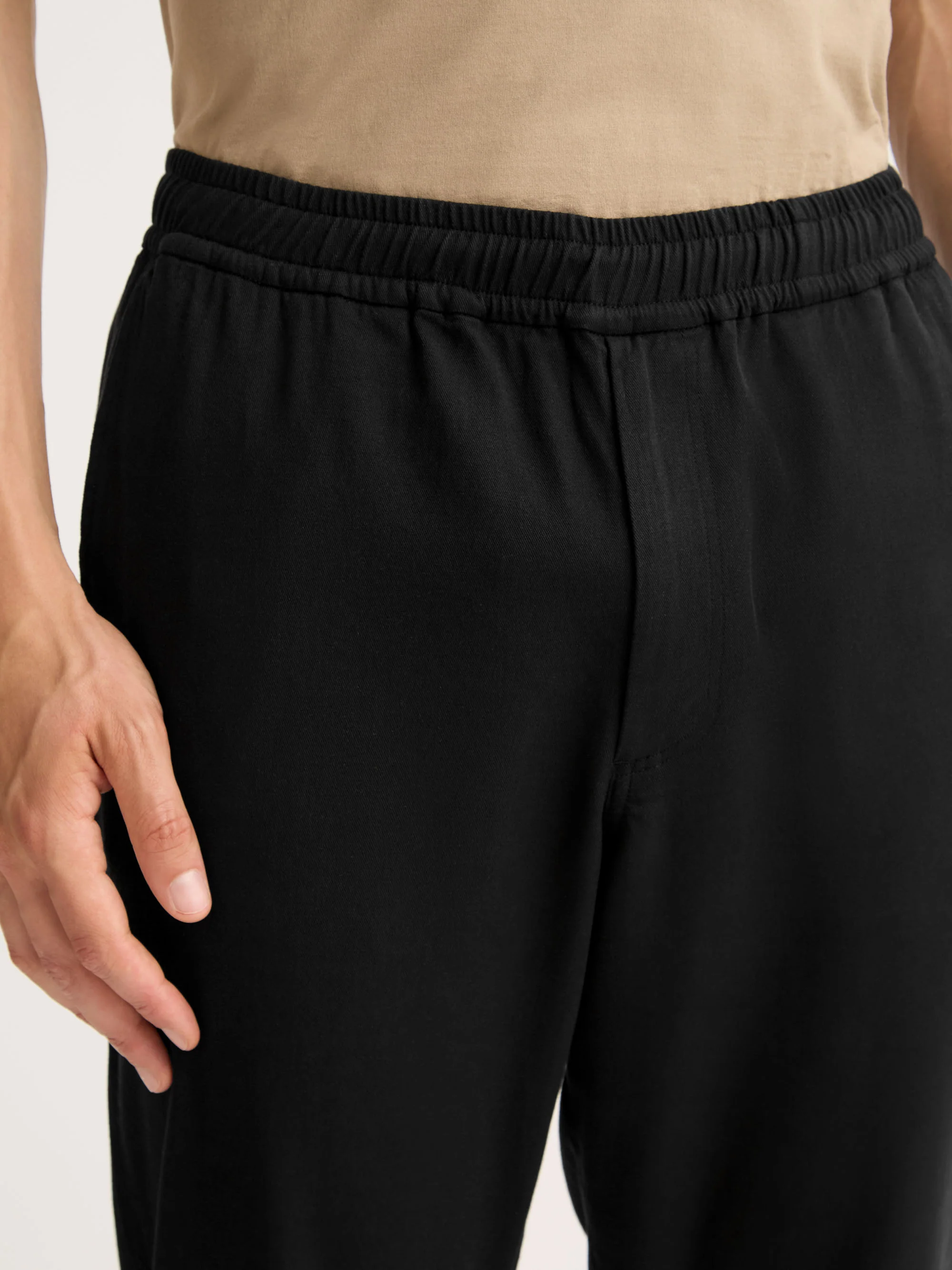 Men's Trousers Harris Lyocell Cotton Black - Image 4