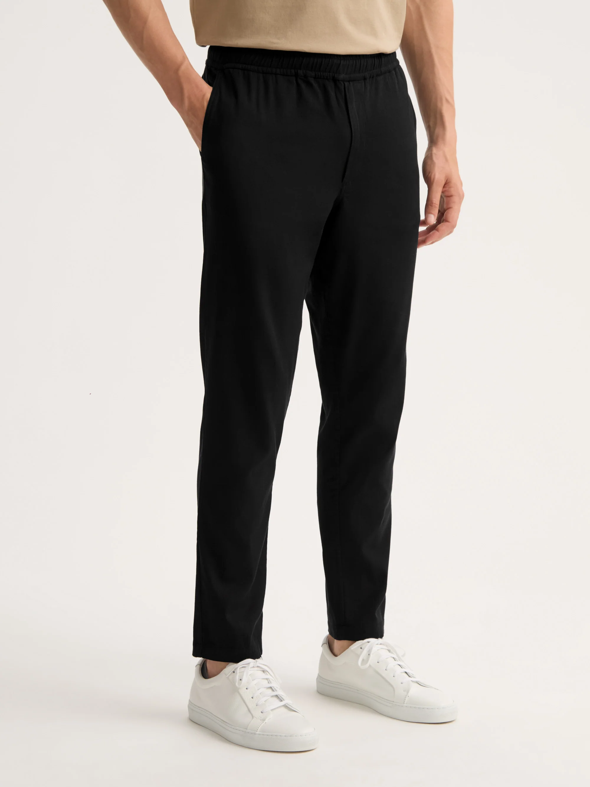 Men's Trousers Harris Lyocell Cotton Black - Image 5