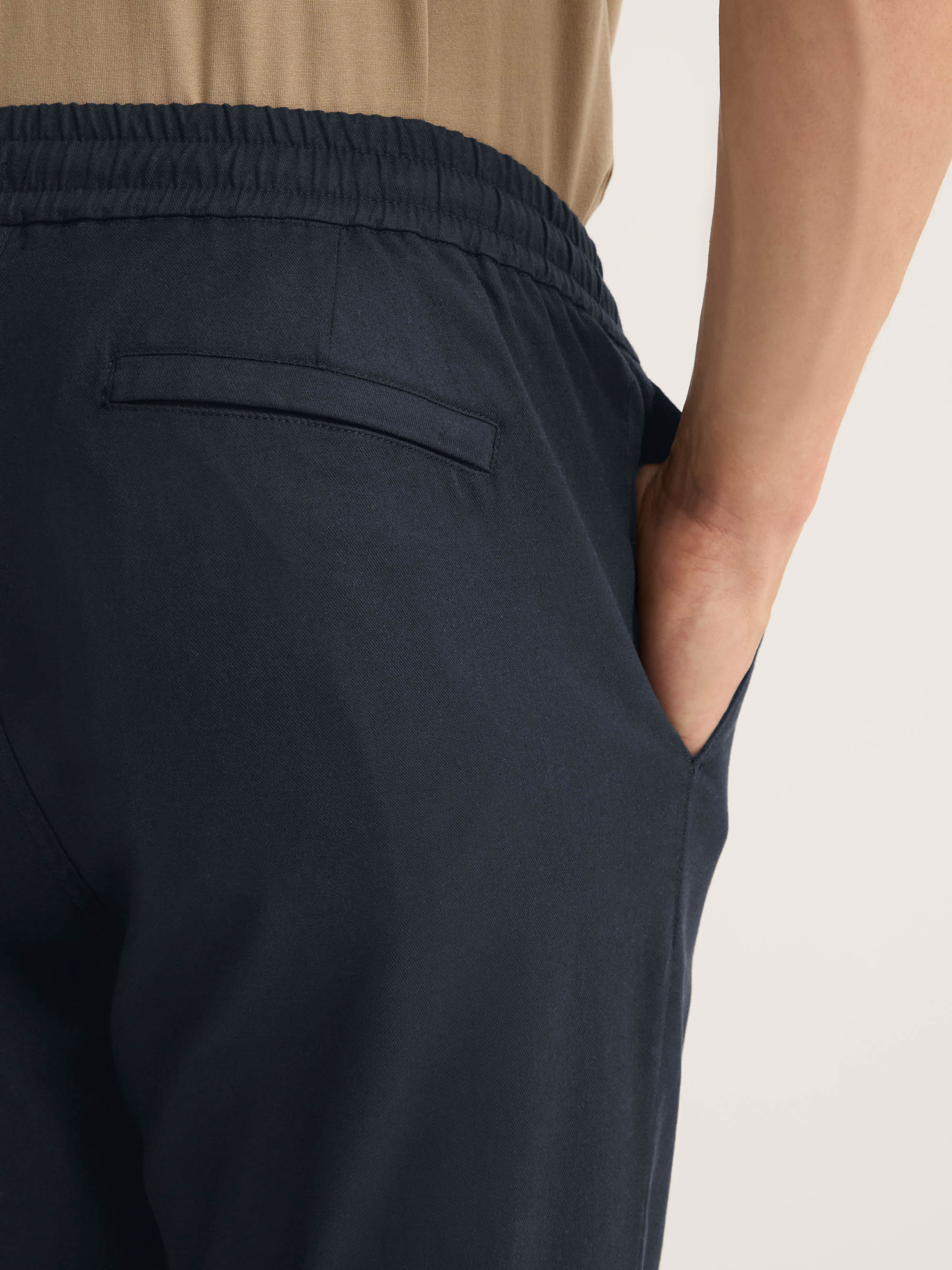 Men's Trousers Harris Lyocell Cotton Navy - Image 6