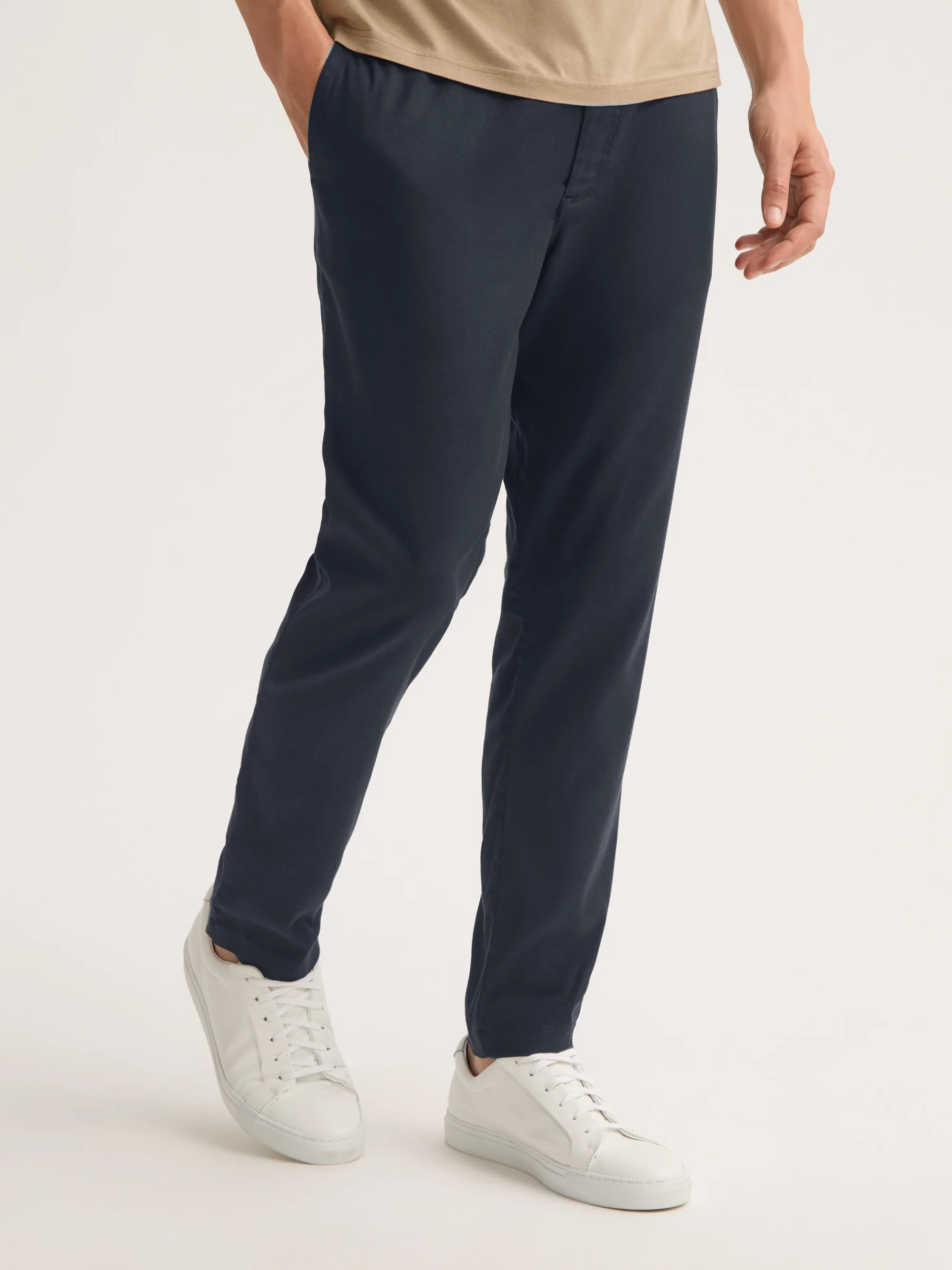 Men's Trousers Harris Lyocell Cotton Navy - Image 7