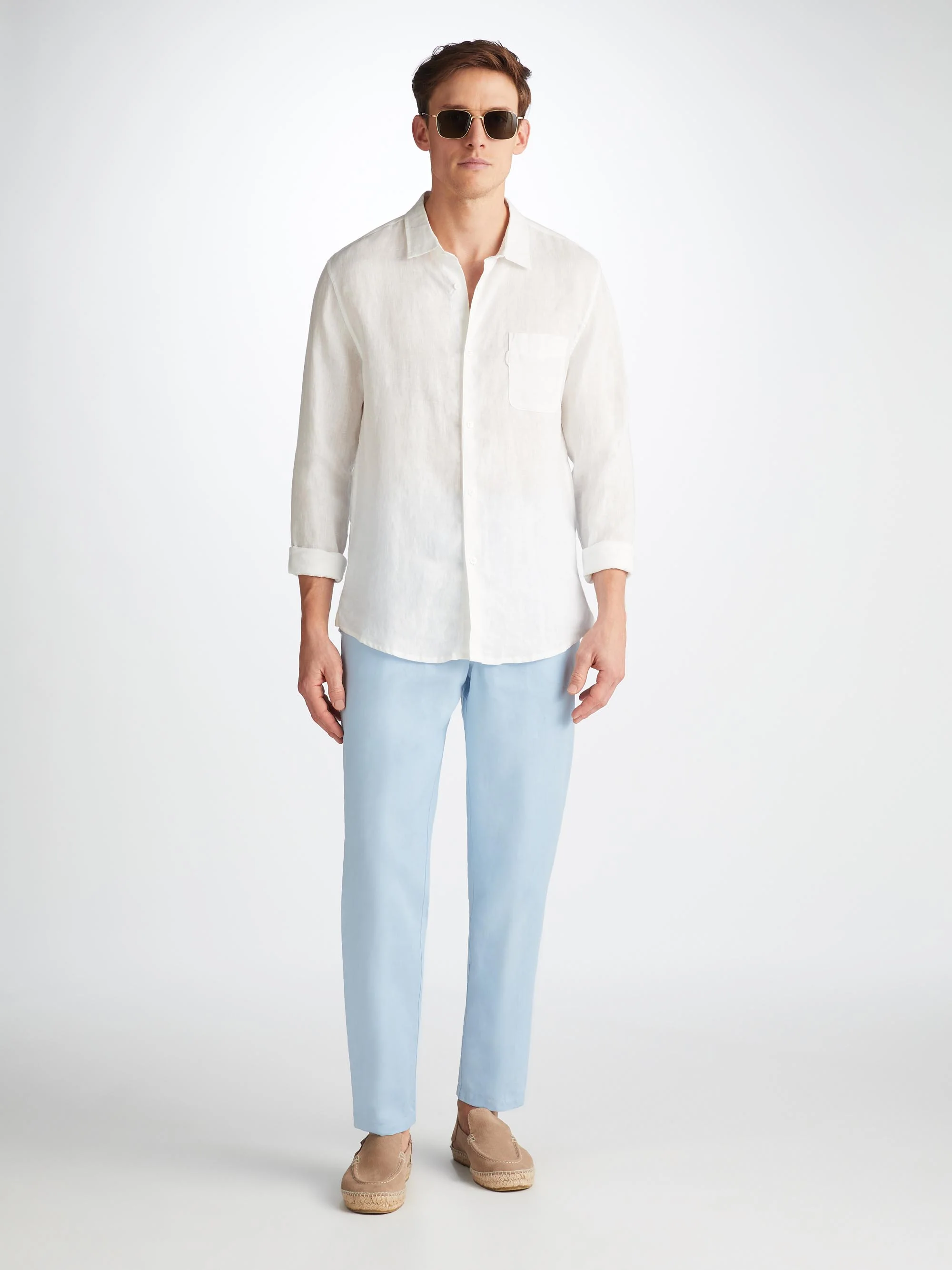 Men's Trousers Sydney Linen Blue - Image 3