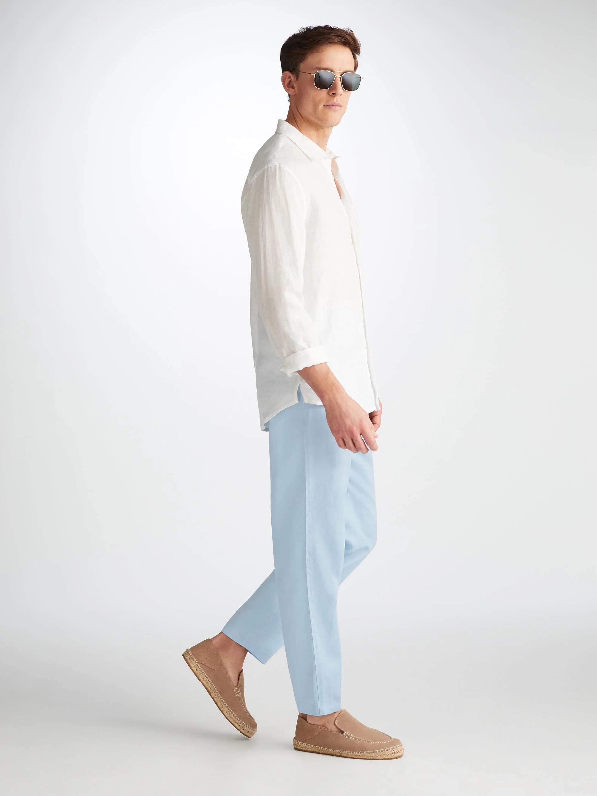 Men's Trousers Sydney Linen Blue - Image 5