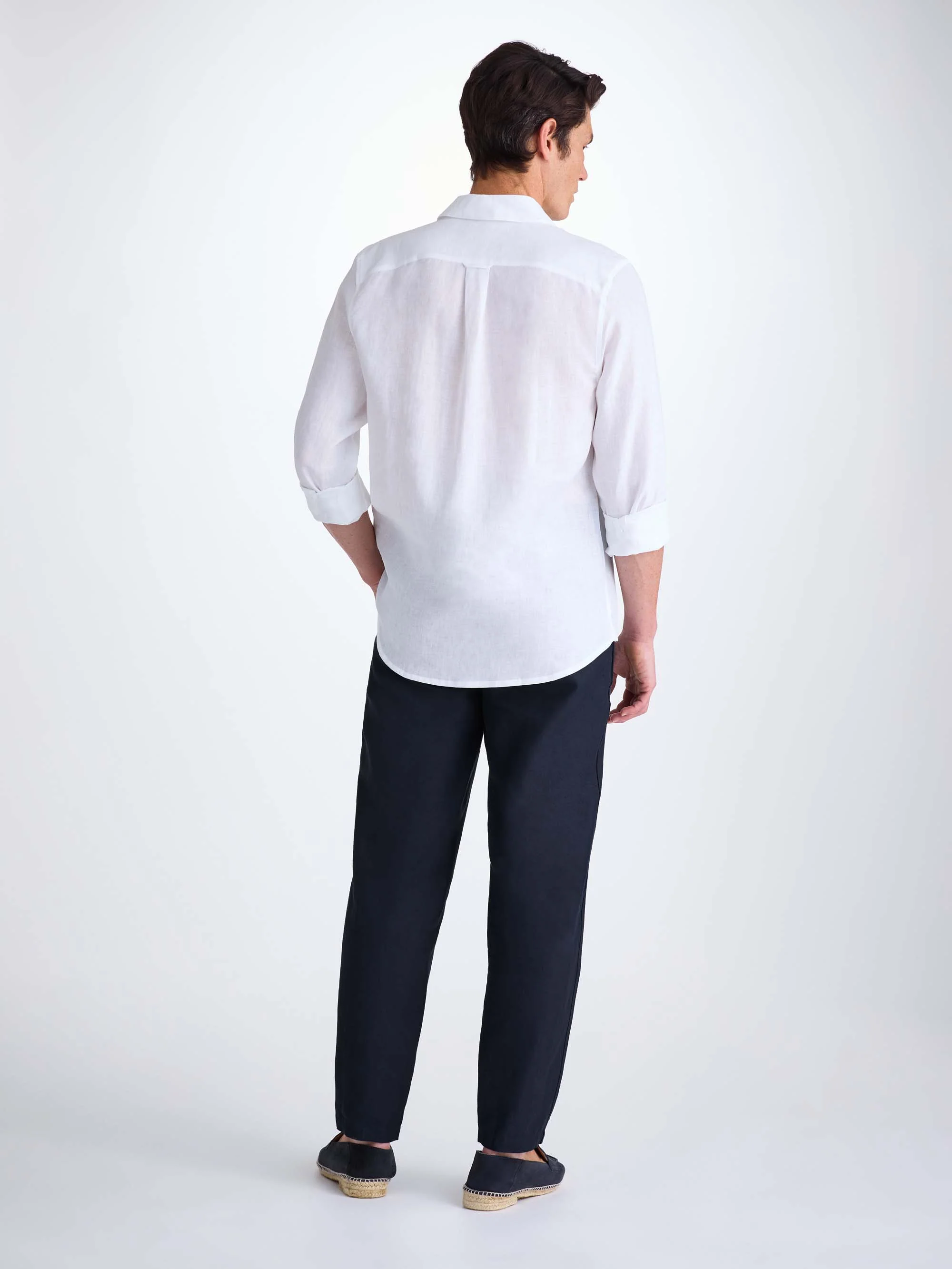 Men's Trousers Sydney Linen Navy - Image 4